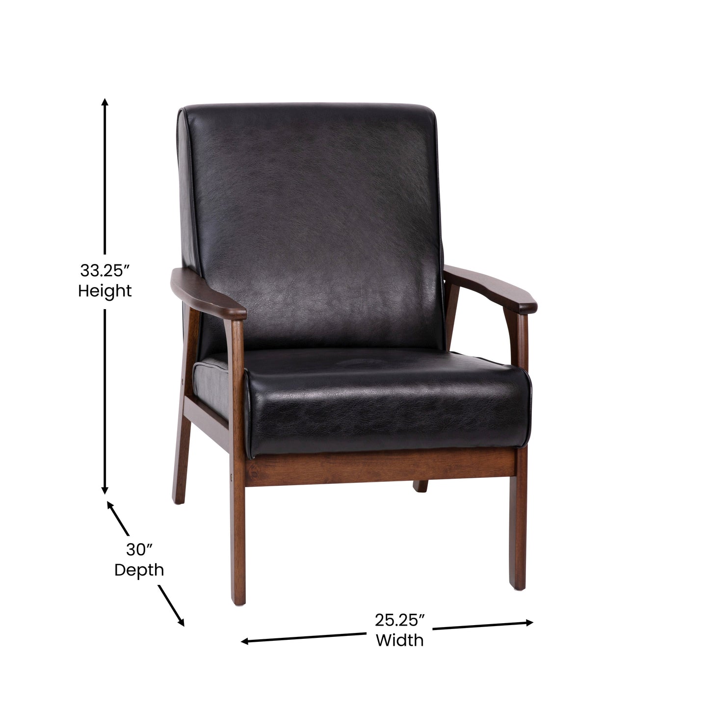 Black LeatherSoft Arm Chair IS-IT673317-BK-GG