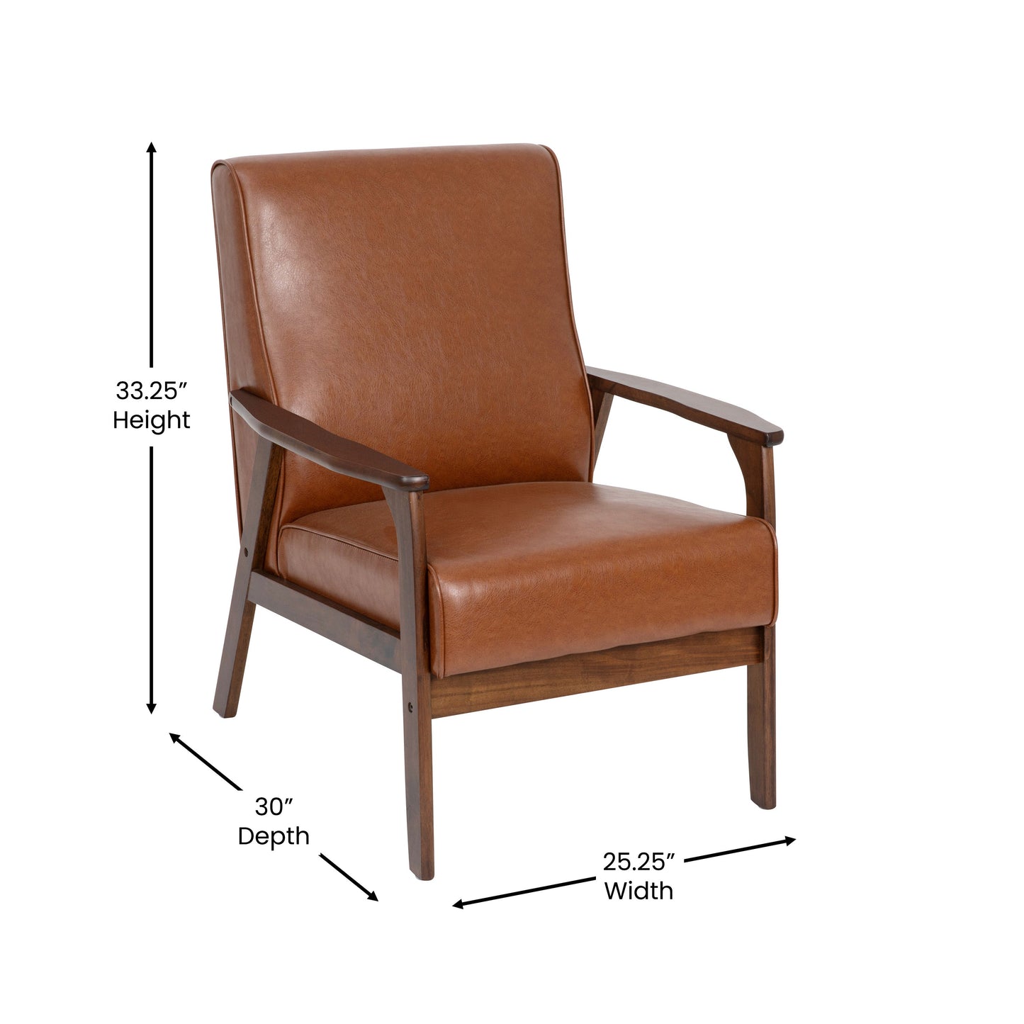 Cognac LeatherSoft Arm Chair IS-IT673317-BR-GG