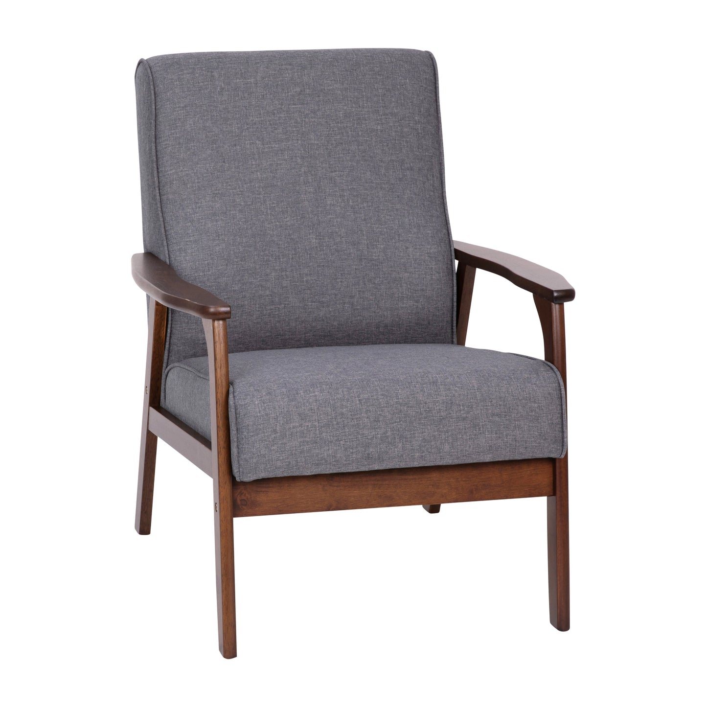 Gray Faux Linen Arm Chair IS-IT673317-GY-GG