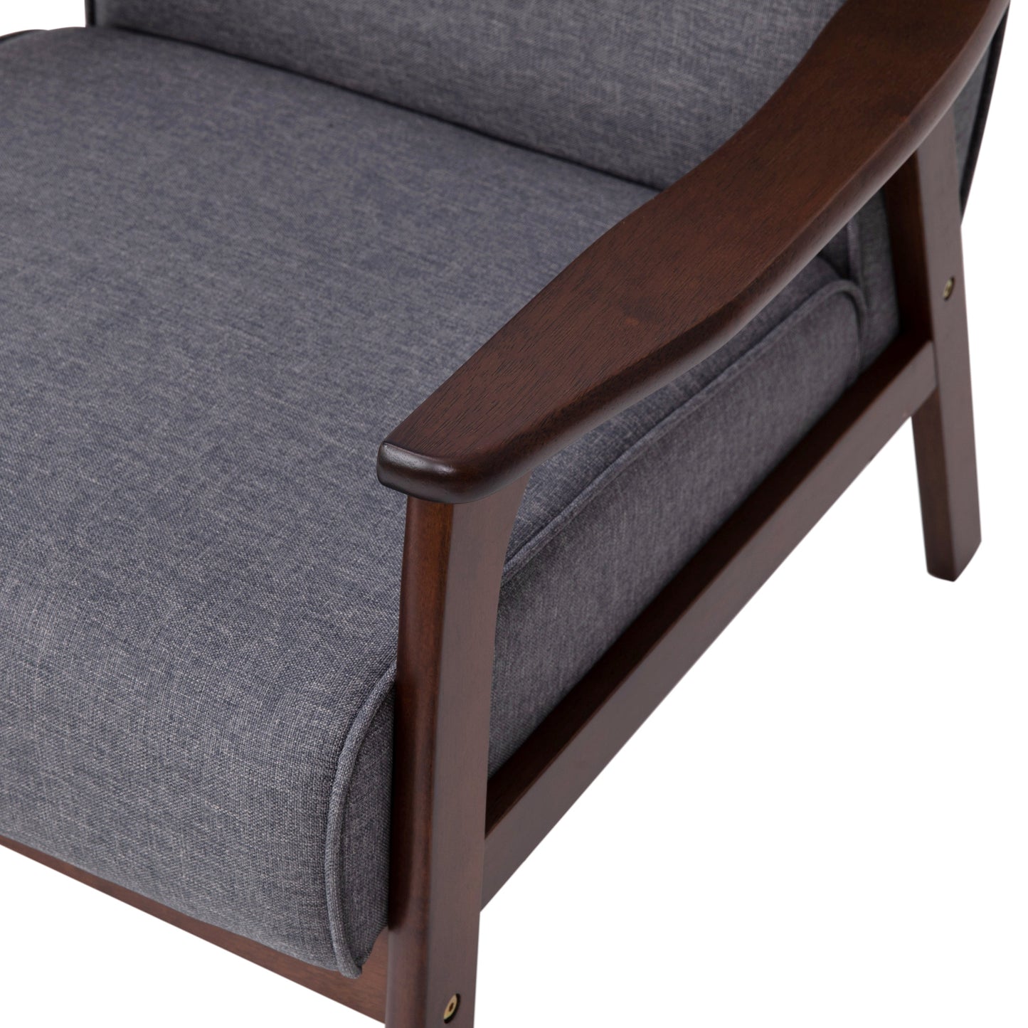 Gray Faux Linen Arm Chair IS-IT673317-GY-GG