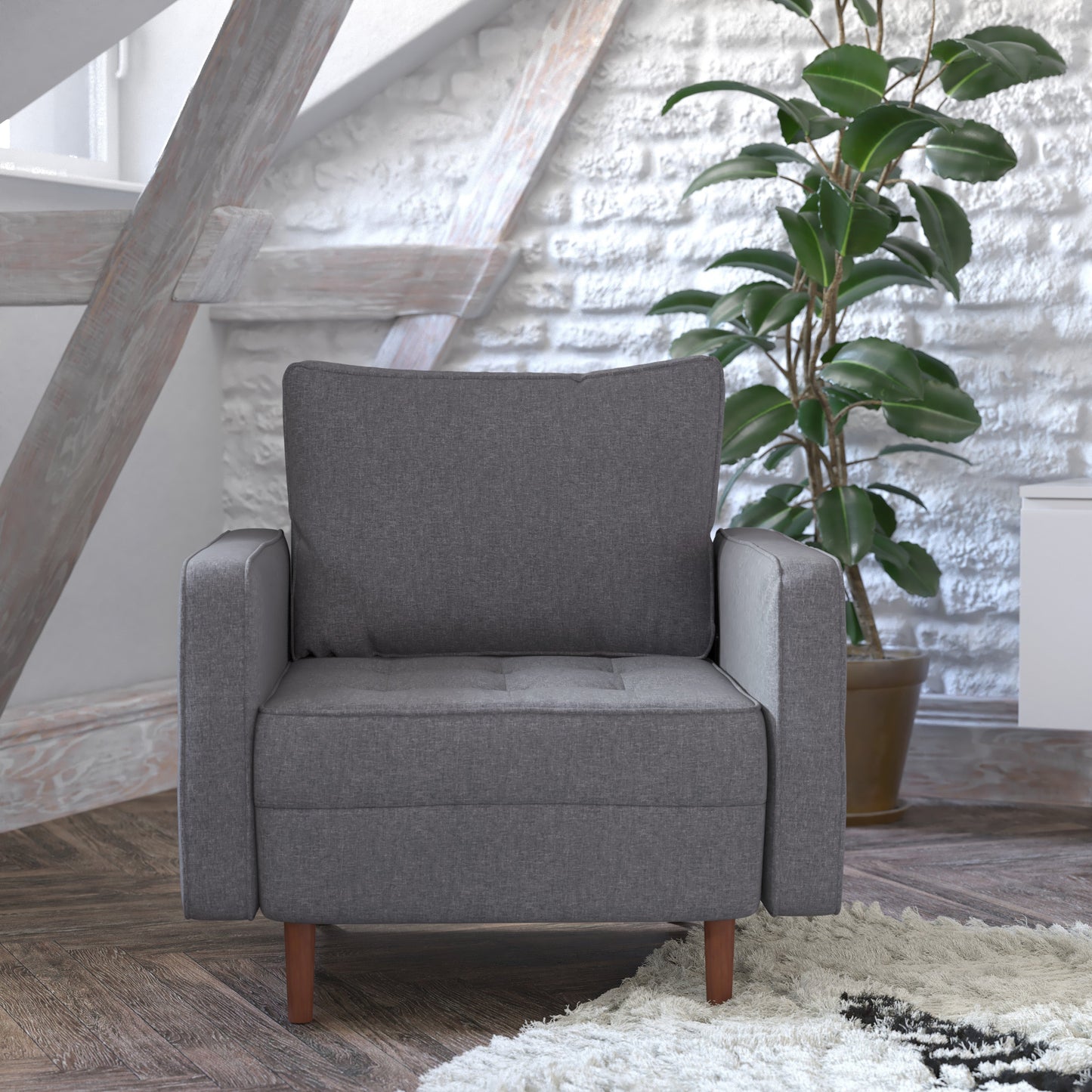 Dark Gray Upholstered Chair IS-PC100-DKGY-GG