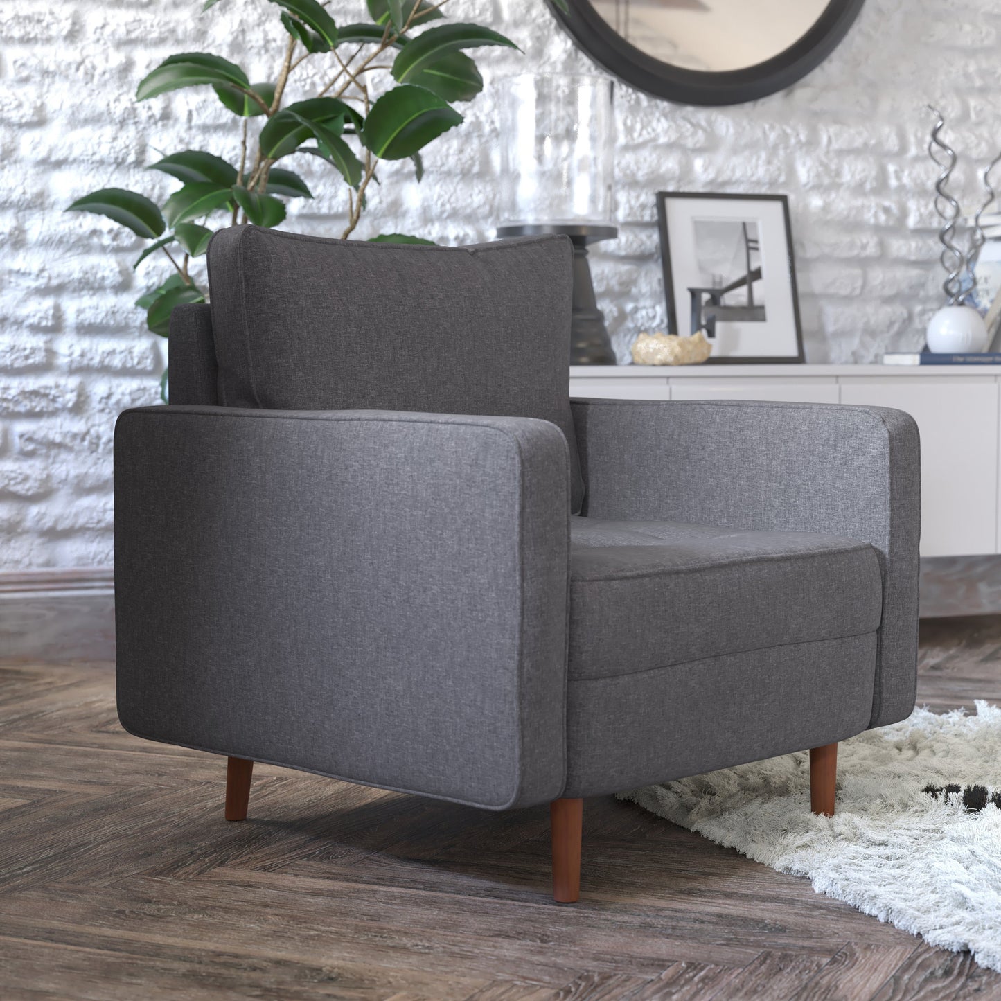 Dark Gray Upholstered Chair IS-PC100-DKGY-GG