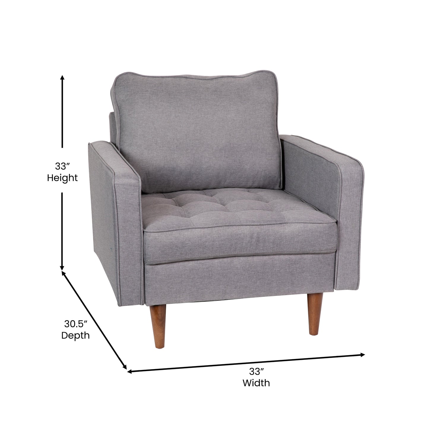 Slate Gray Upholstered Chair IS-PC100-GY-GG