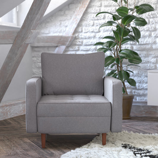 Slate Gray Upholstered Chair IS-PC100-GY-GG