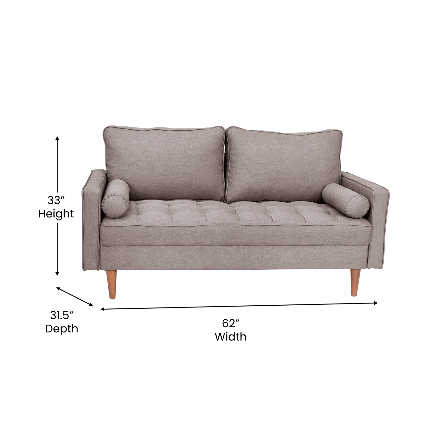 SLT Gray Upholstered Loveseat IS-PL100-GY-GG