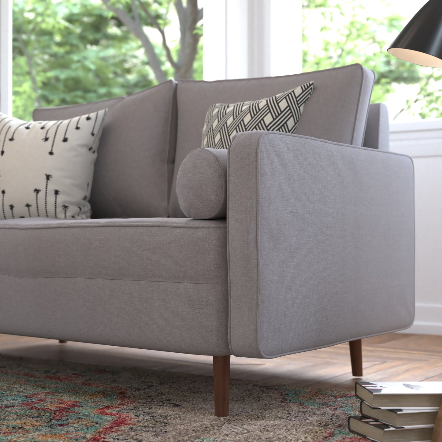 SLT Gray Upholstered Loveseat IS-PL100-GY-GG