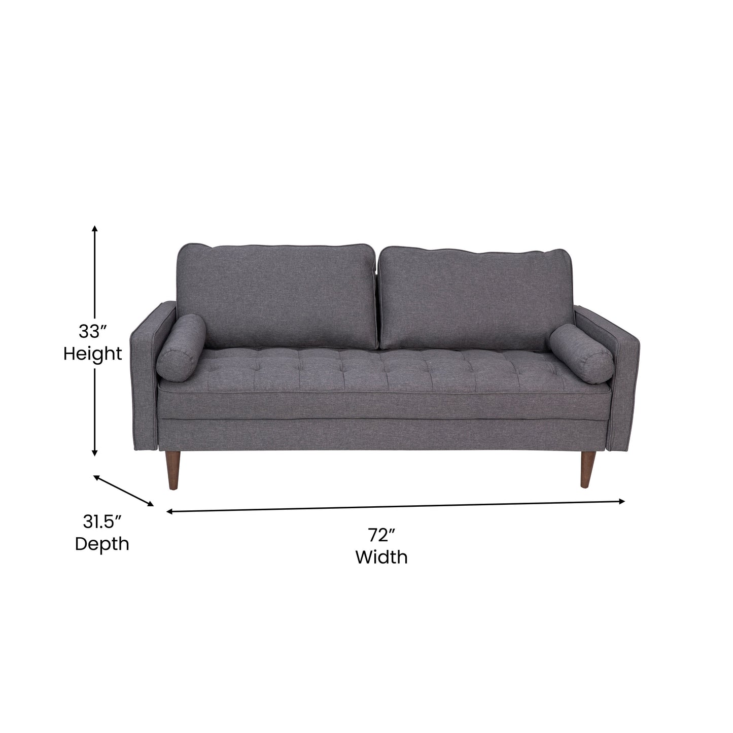 Dark Gray Upholstered Sofa IS-PS100-DKGY-GG