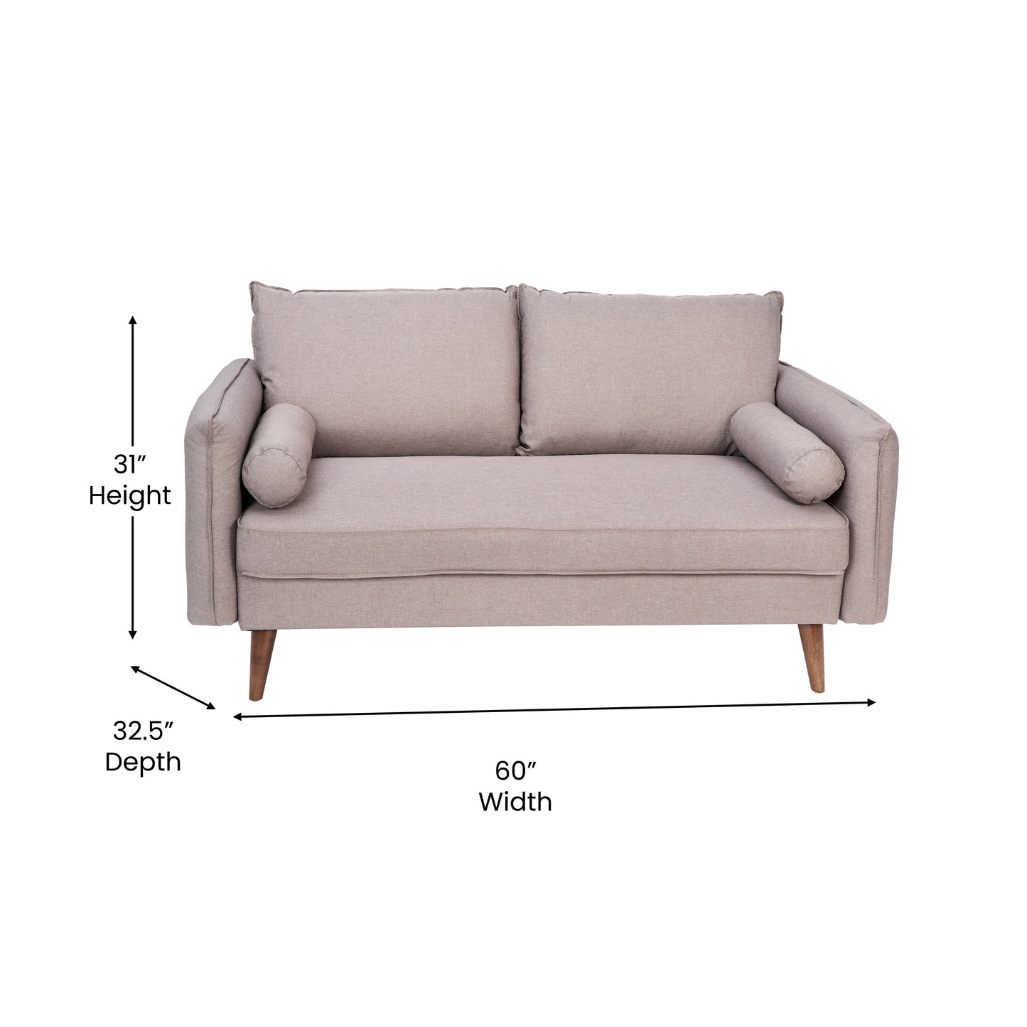 Taupe Upholstered Loveseat IS-VL100-BR-GG