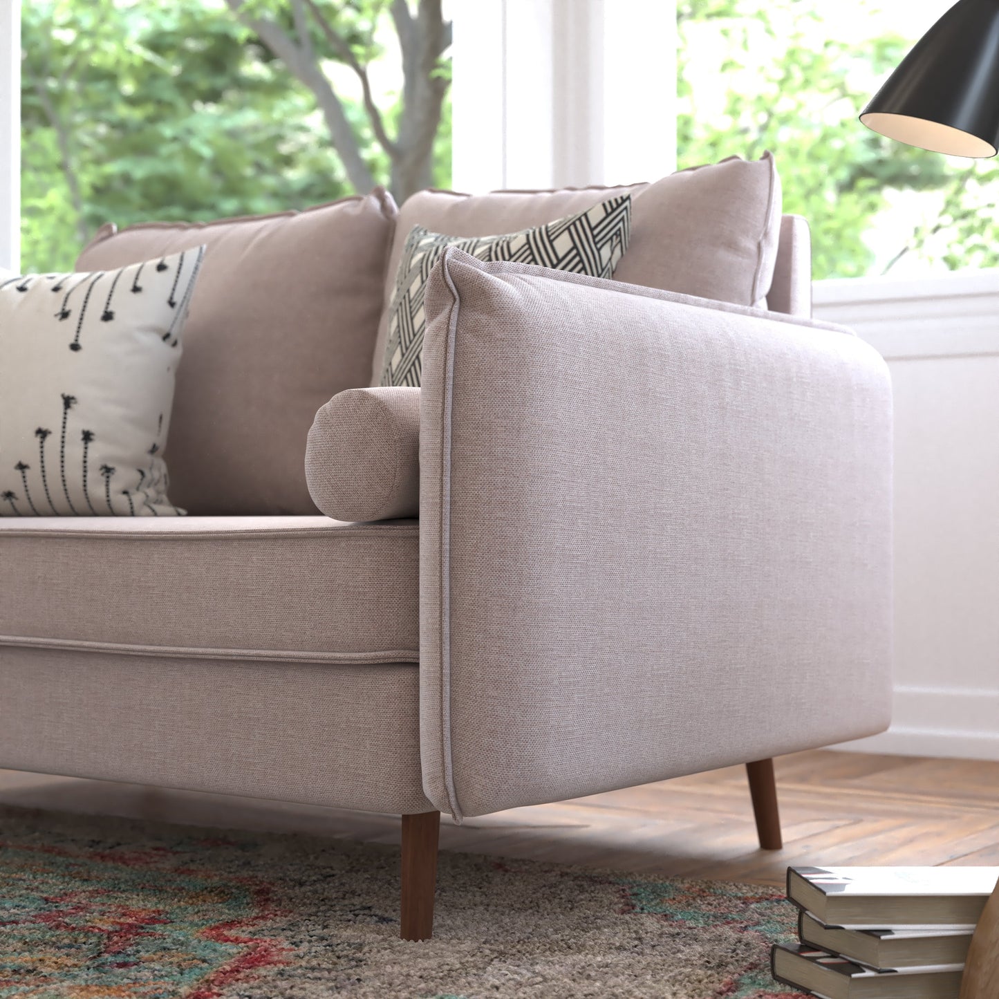 Taupe Upholstered Loveseat IS-VL100-BR-GG