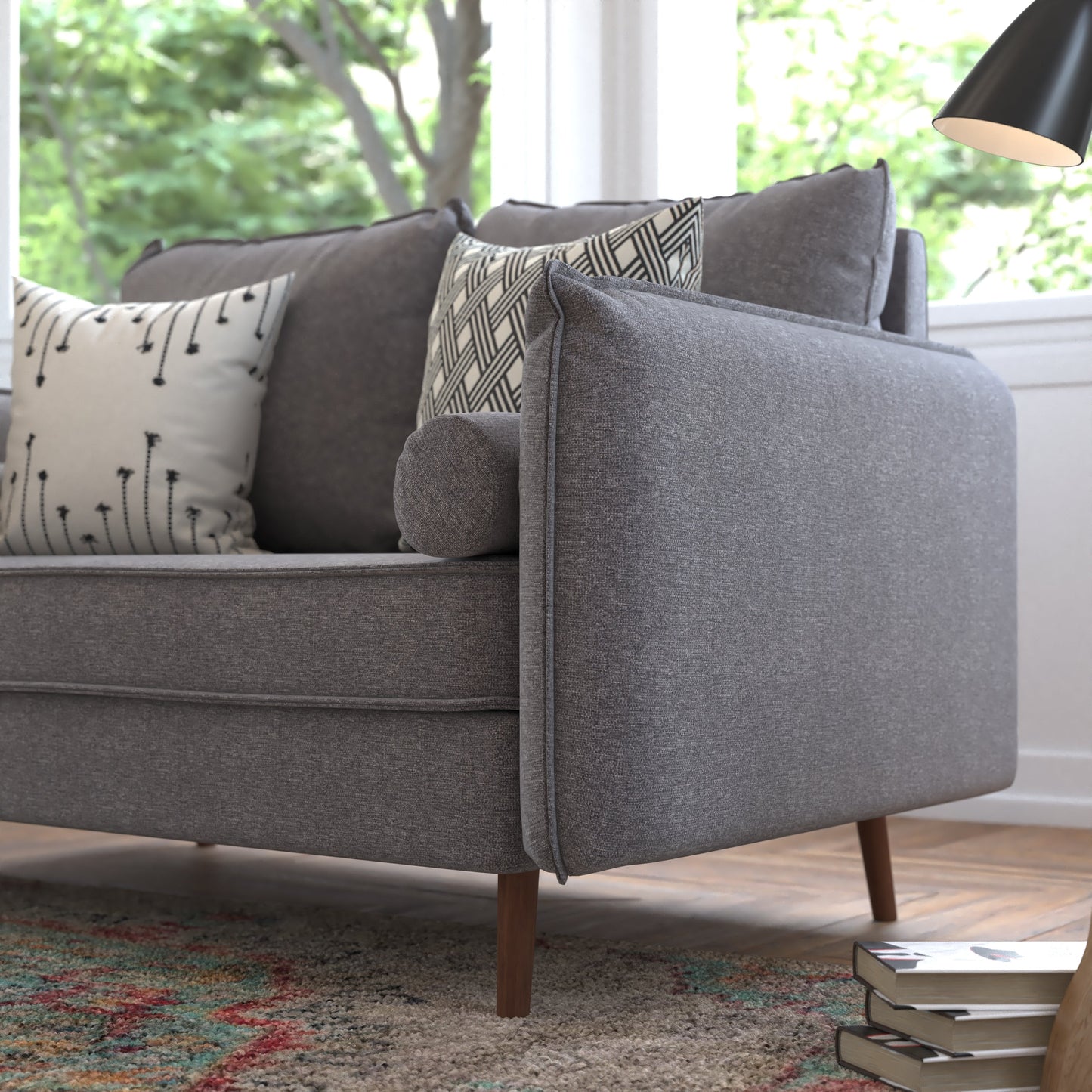 Gray Upholstered Loveseat IS-VL100-GY-GG