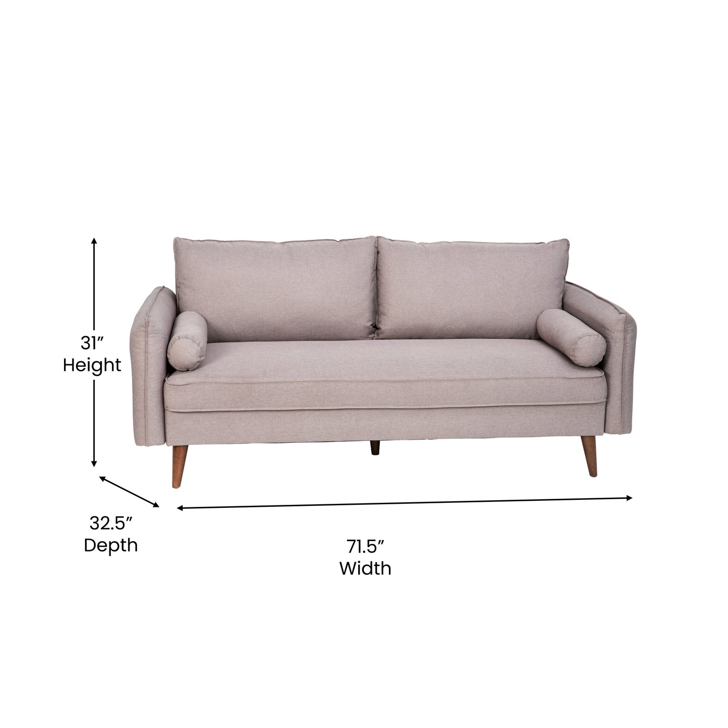 Taupe Upholstered Sofa IS-VS100-BR-GG