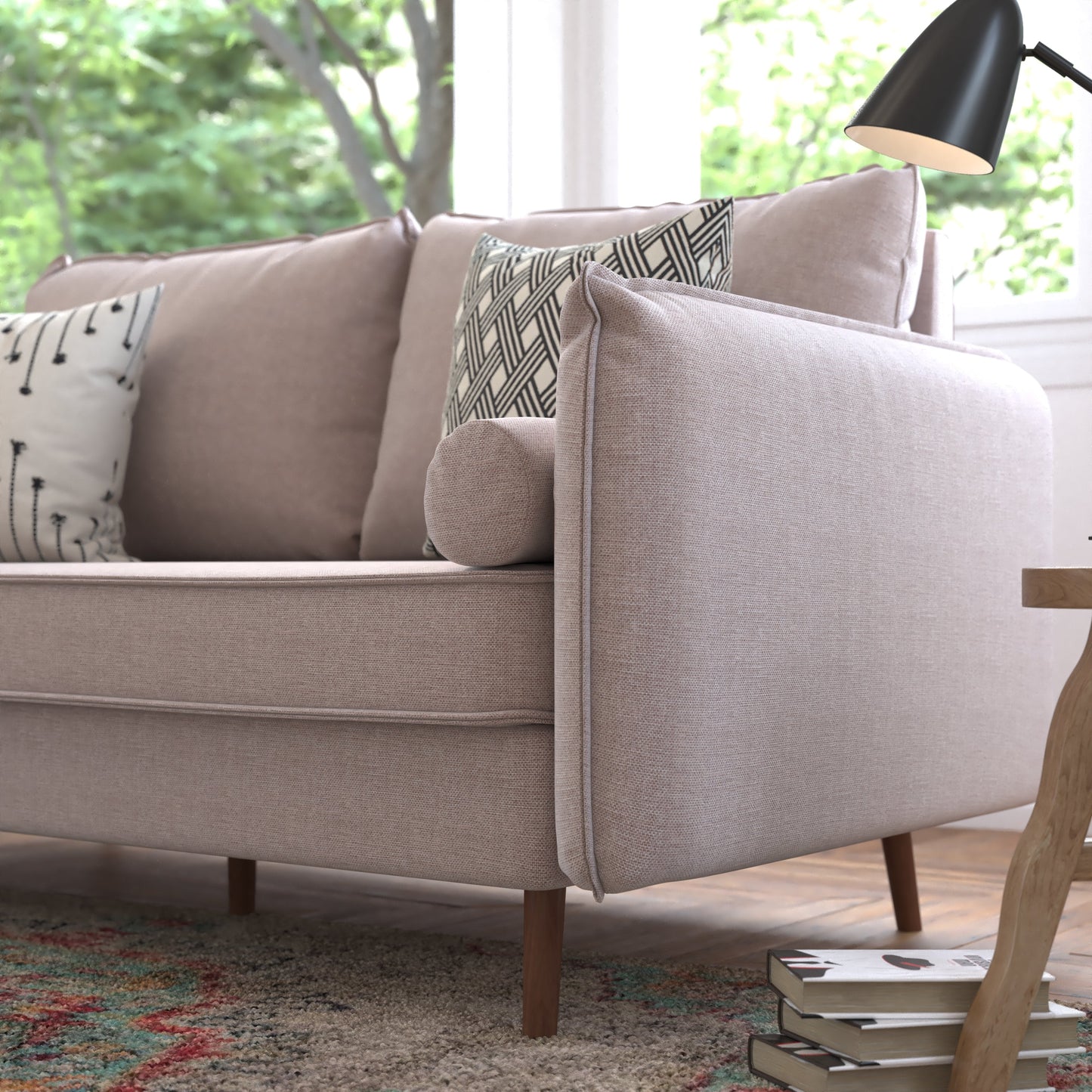 Taupe Upholstered Sofa IS-VS100-BR-GG