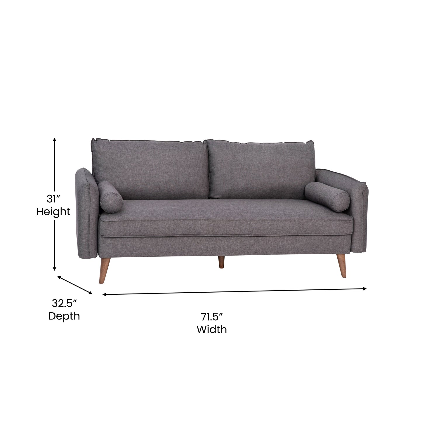 Gray Upholstered Sofa IS-VS100-GY-GG