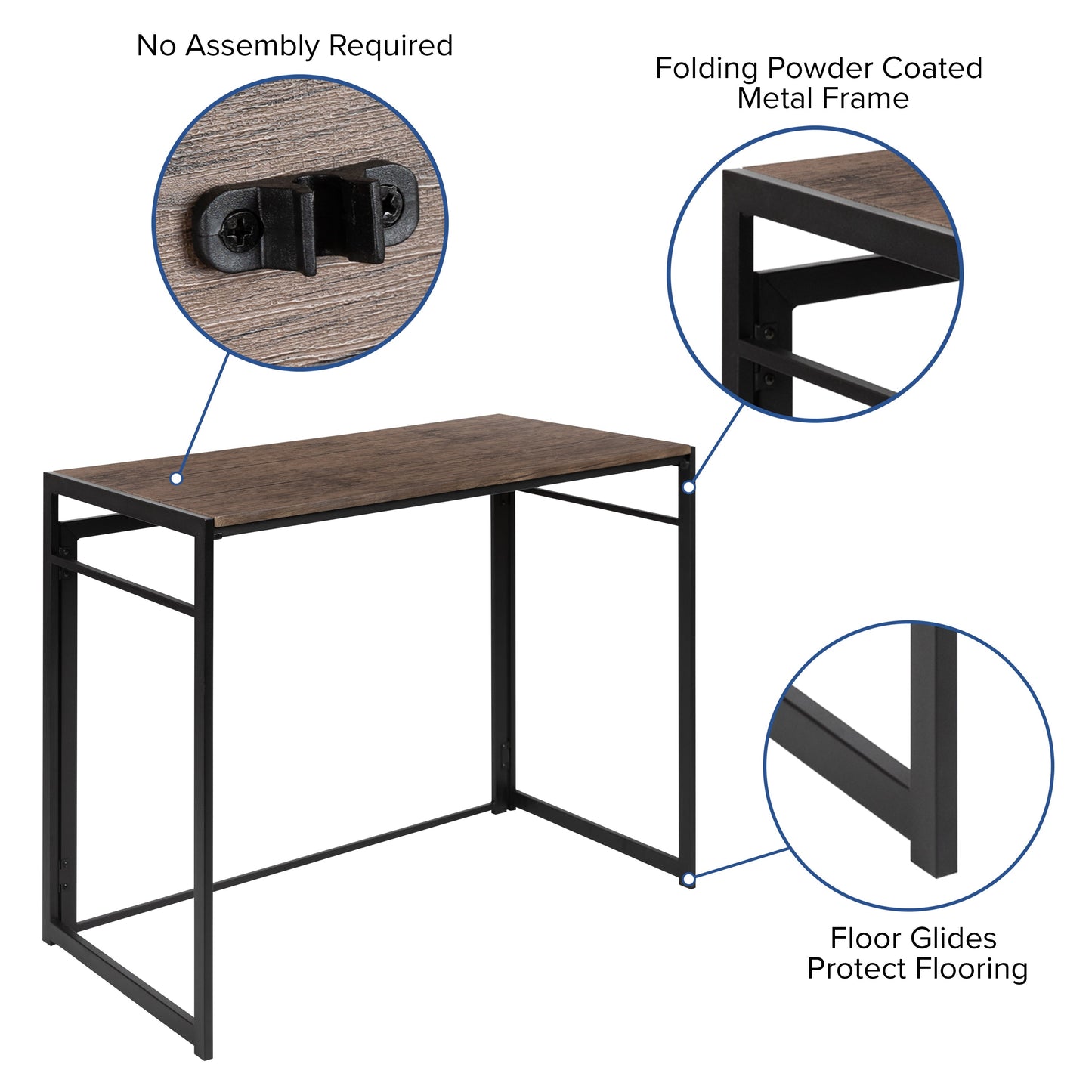 40" Home Office Folding Desk JB-YJ354F-GG