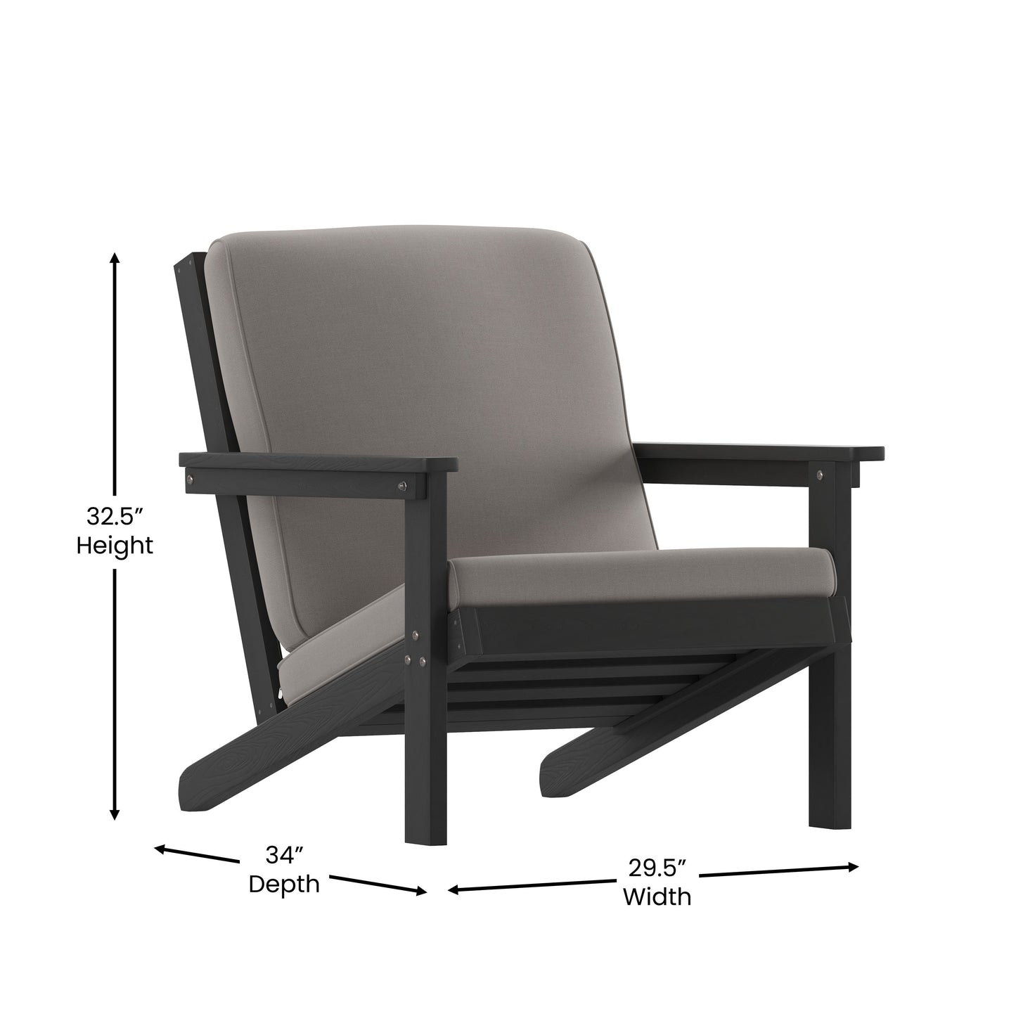 Black Chair-Charcoal Cushions JJ-C14021-BK-GG