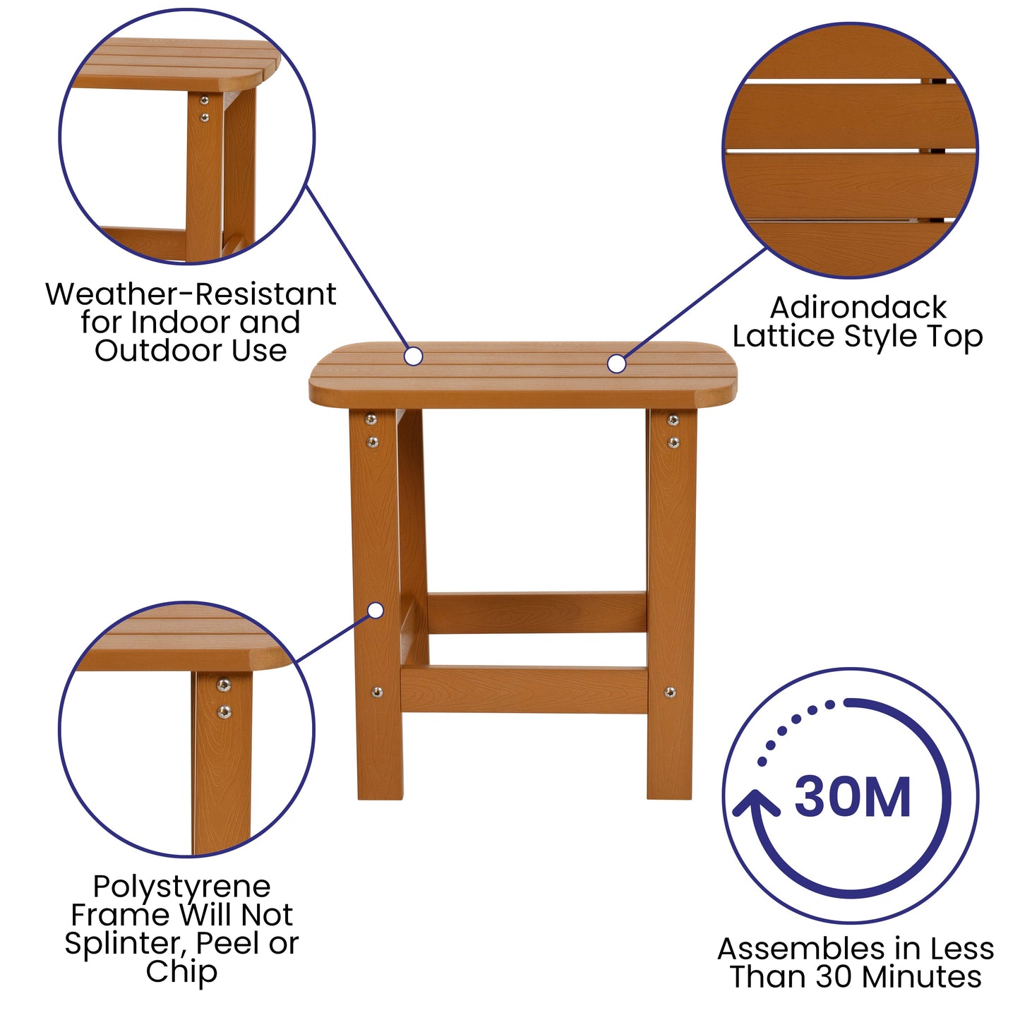 Teak Table and 2 Chair Set JJ-C14501-2-T14001-TEAK-GG