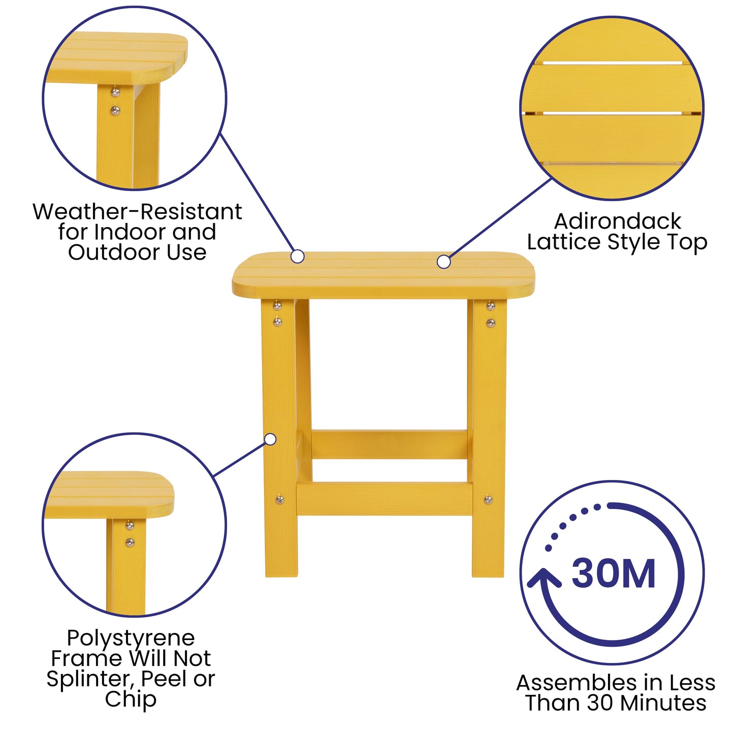 Yellow Table and 2 Chair Set JJ-C14501-2-T14001-YLW-GG