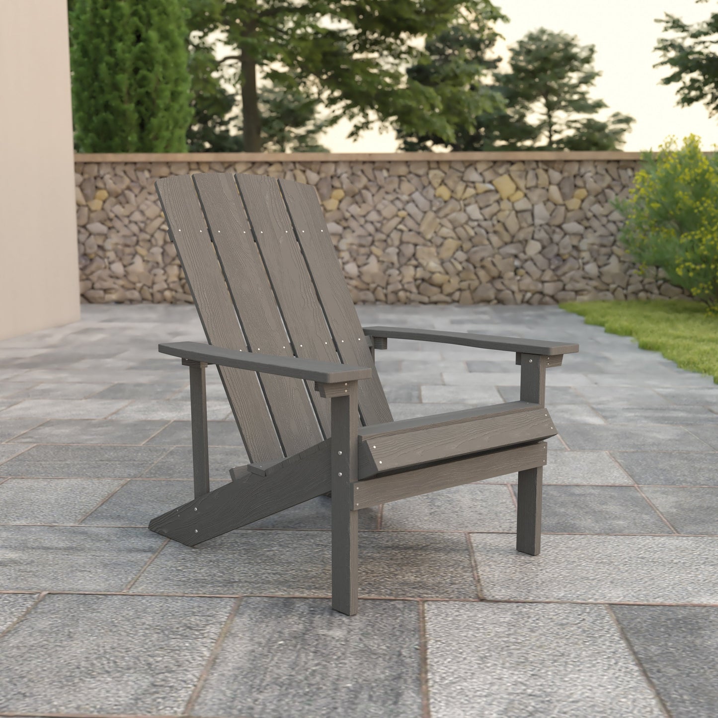 Gray Poly Adirondack Chair JJ-C14501-LTG-GG