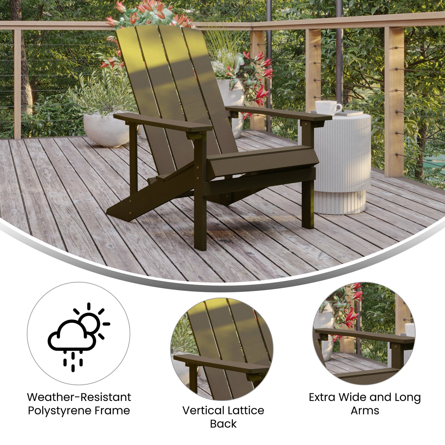 Mahogany Poly Adirondack Chair JJ-C14501-MHG-GG