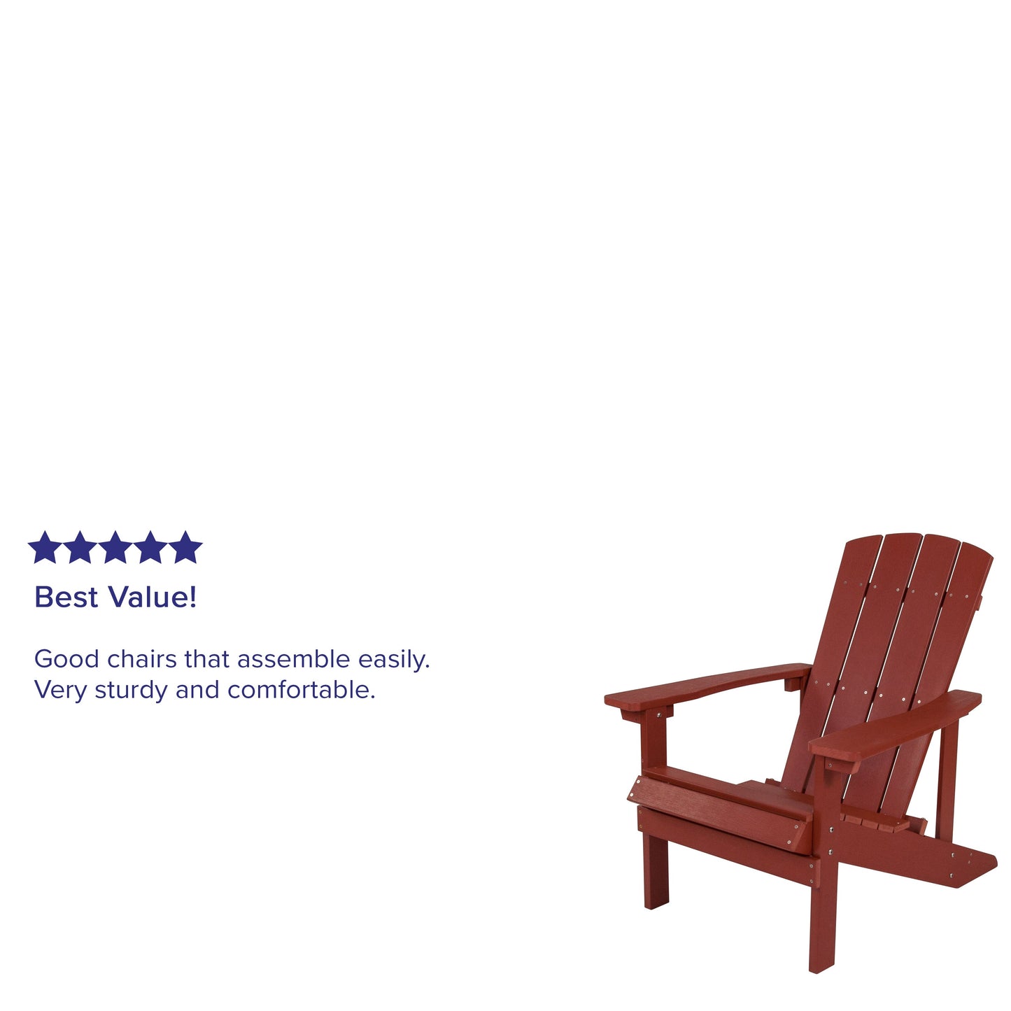 Red Poly Adirondack Chair JJ-C14501-RED-GG