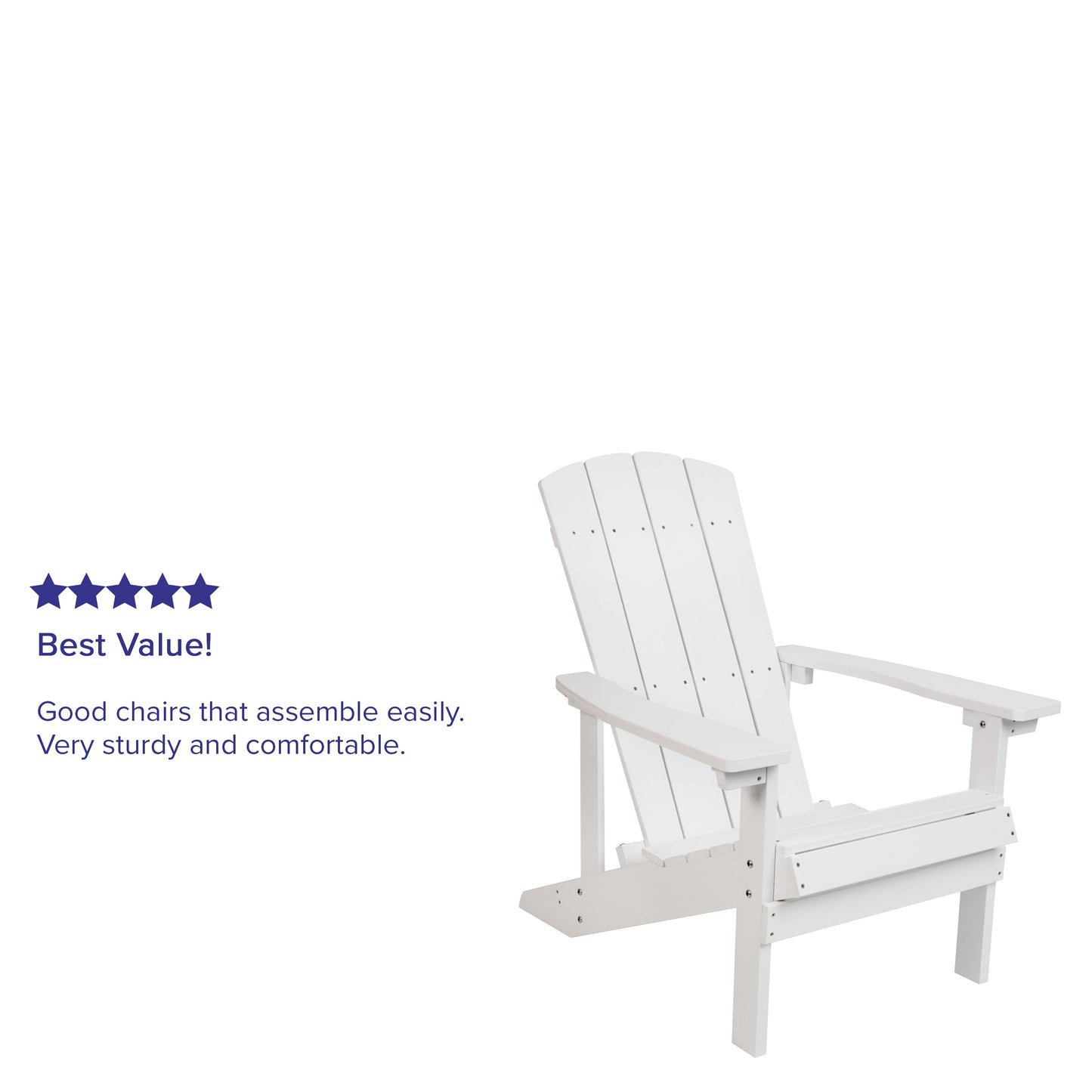 White Poly Adirondack Chair JJ-C14501-WH-GG