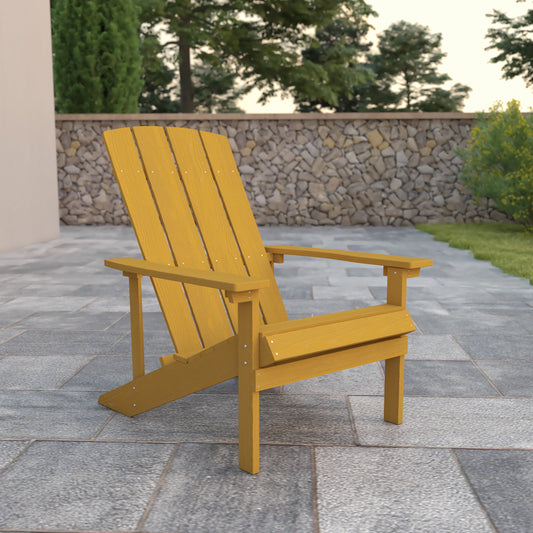 Yellow Poly Adirondack Chair JJ-C14501-YLW-GG