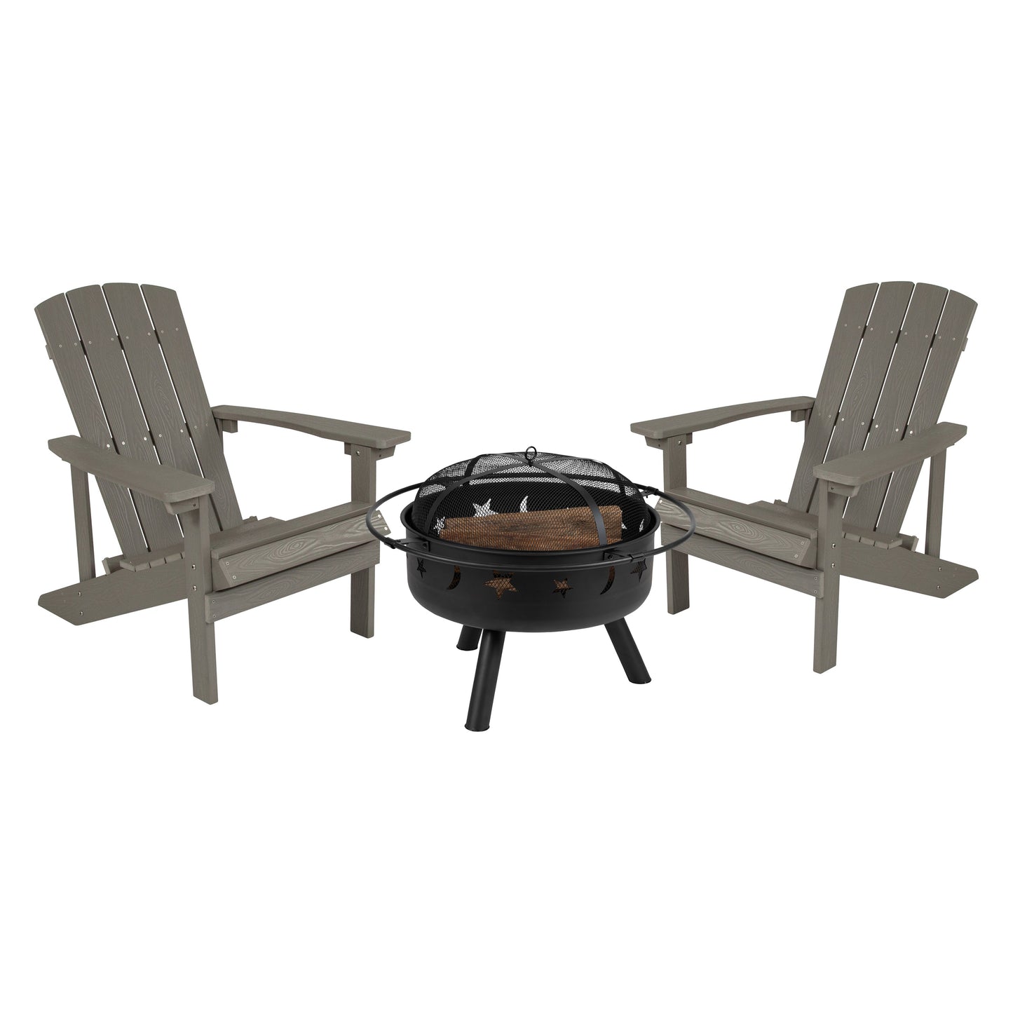 Adirondack Chairs & Fire Pit JJ-C145012-32D-LTG-GG