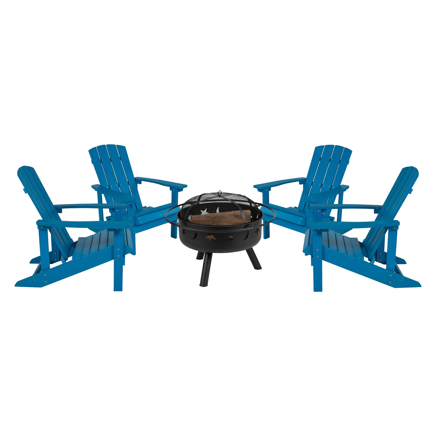 Adirondack Chair & Fire Pit JJ-C145014-32D-BLU-GG