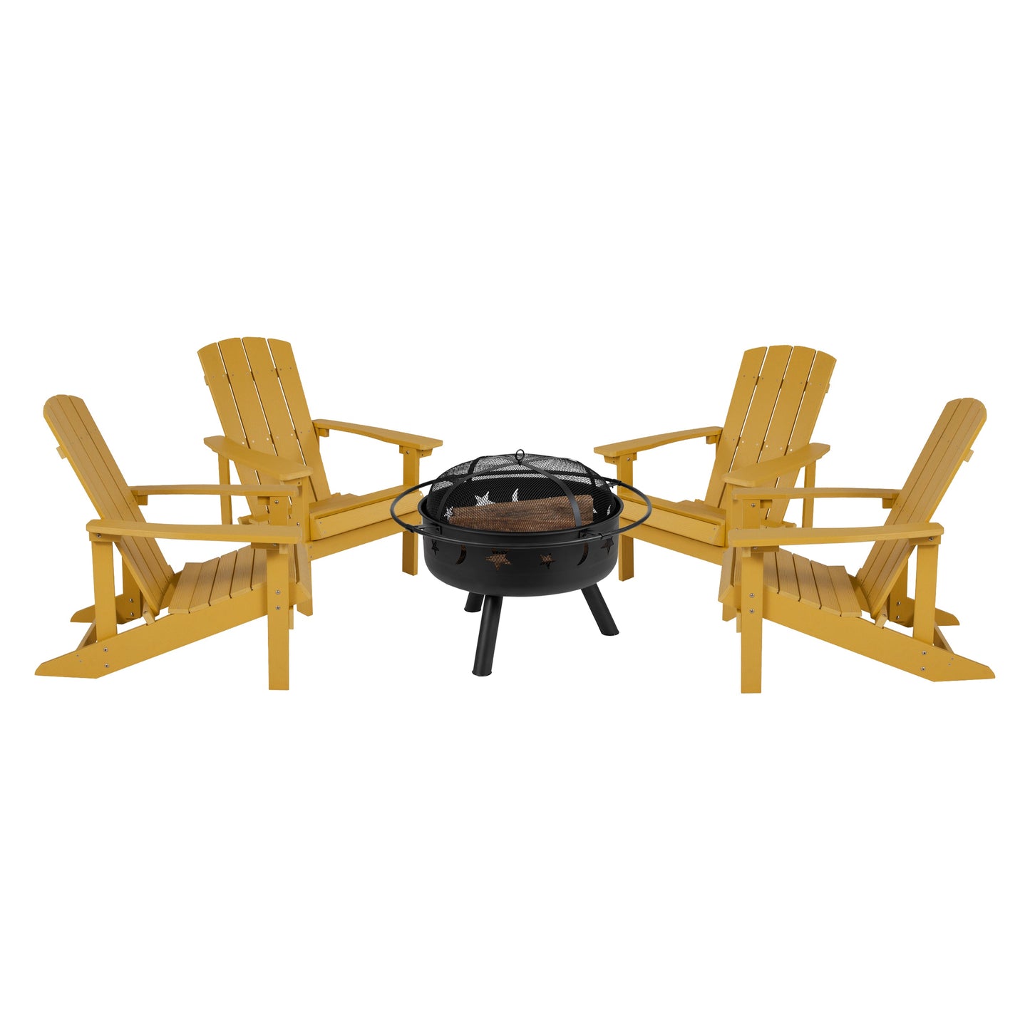 Adirondack Chair & Fire Pit JJ-C145014-32D-YLW-GG