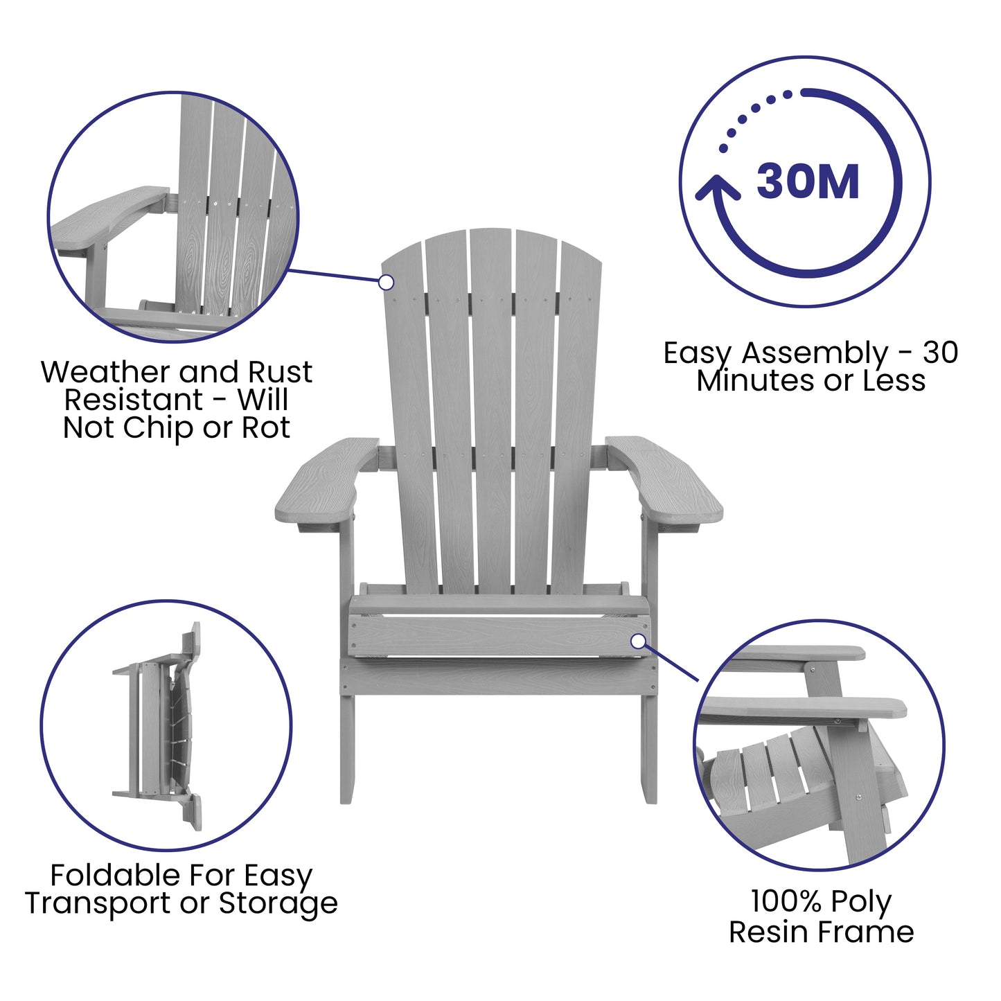 Gray Table and 2 Chair Set JJ-C14505-2-T14001-GY-GG