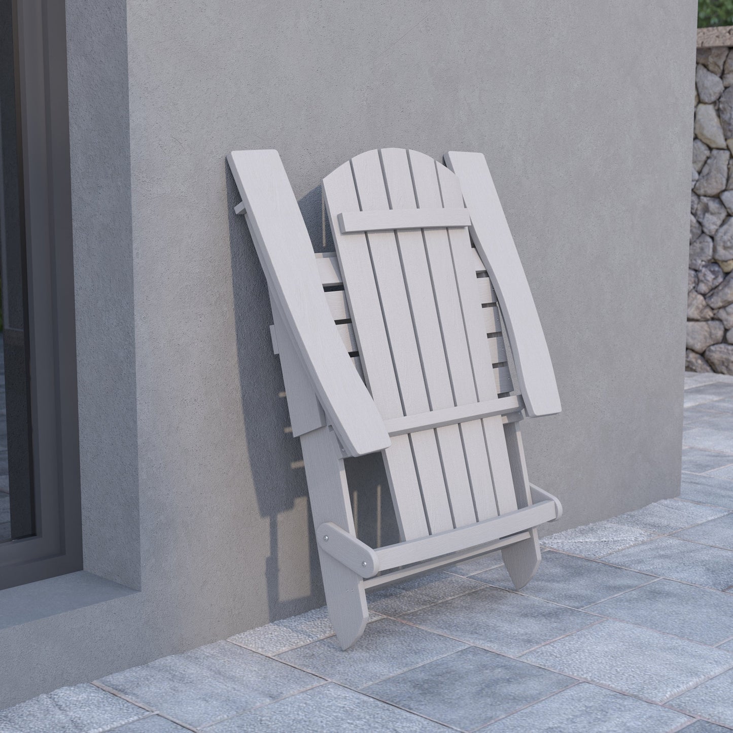 Gray Folding Adirondack Chair JJ-C14505-GY-GG