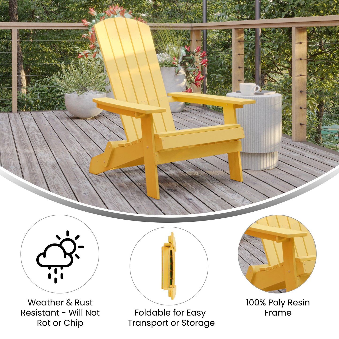 Yellow Adirondack Chair JJ-C14505-YLW-GG