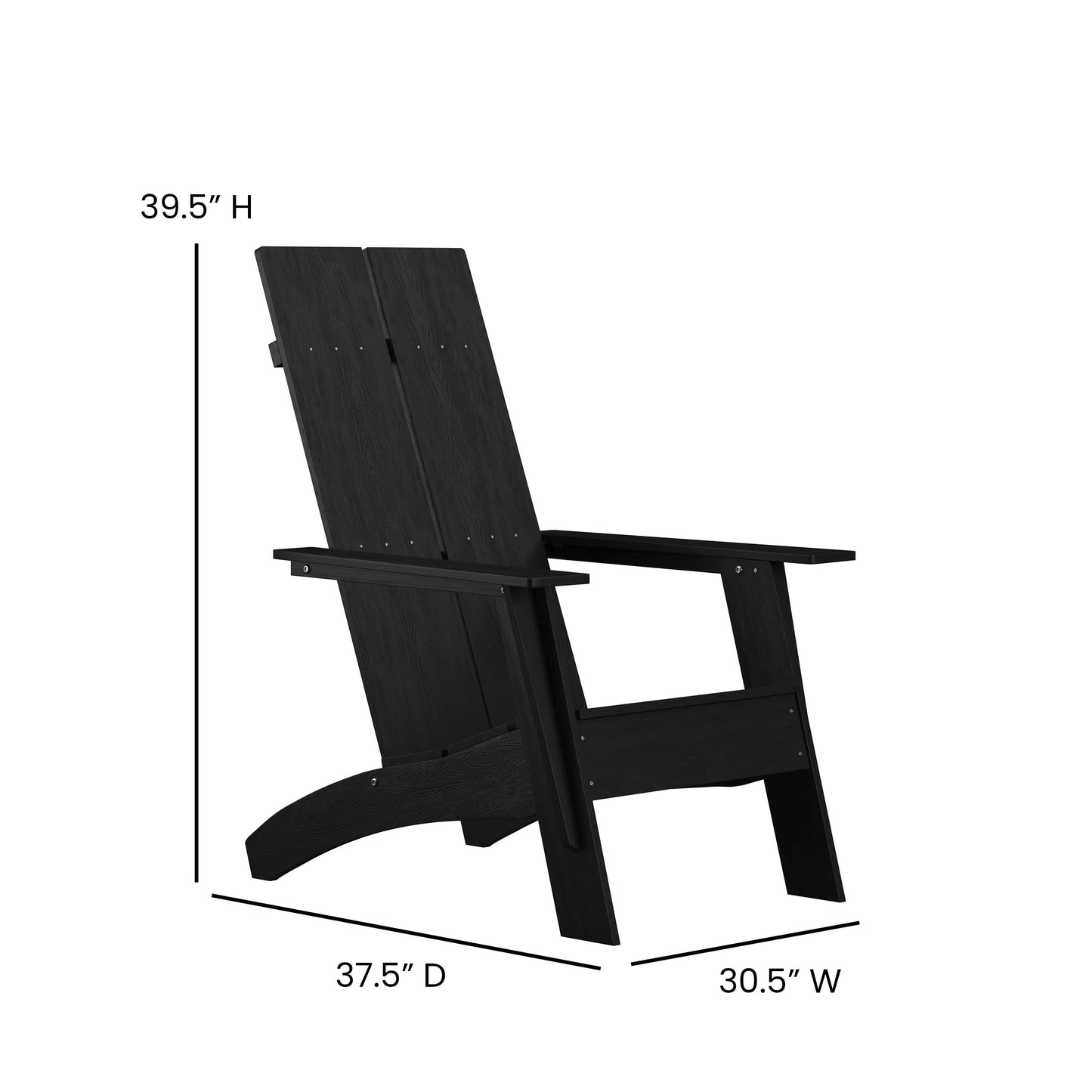 Black Modern Adirondack Chair JJ-C14509-BK-GG