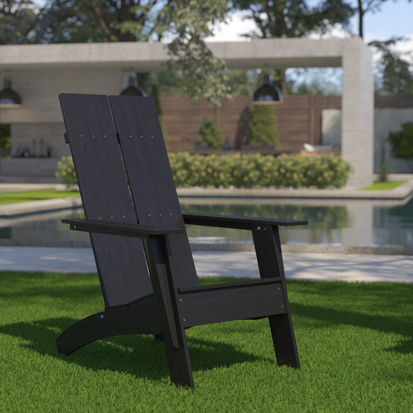 Black Modern Adirondack Chair JJ-C14509-BK-GG