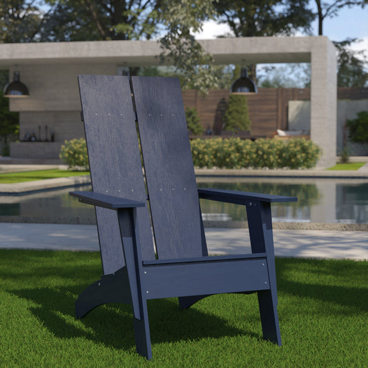 Navy Modern Adirondack Chair JJ-C14509-NV-GG