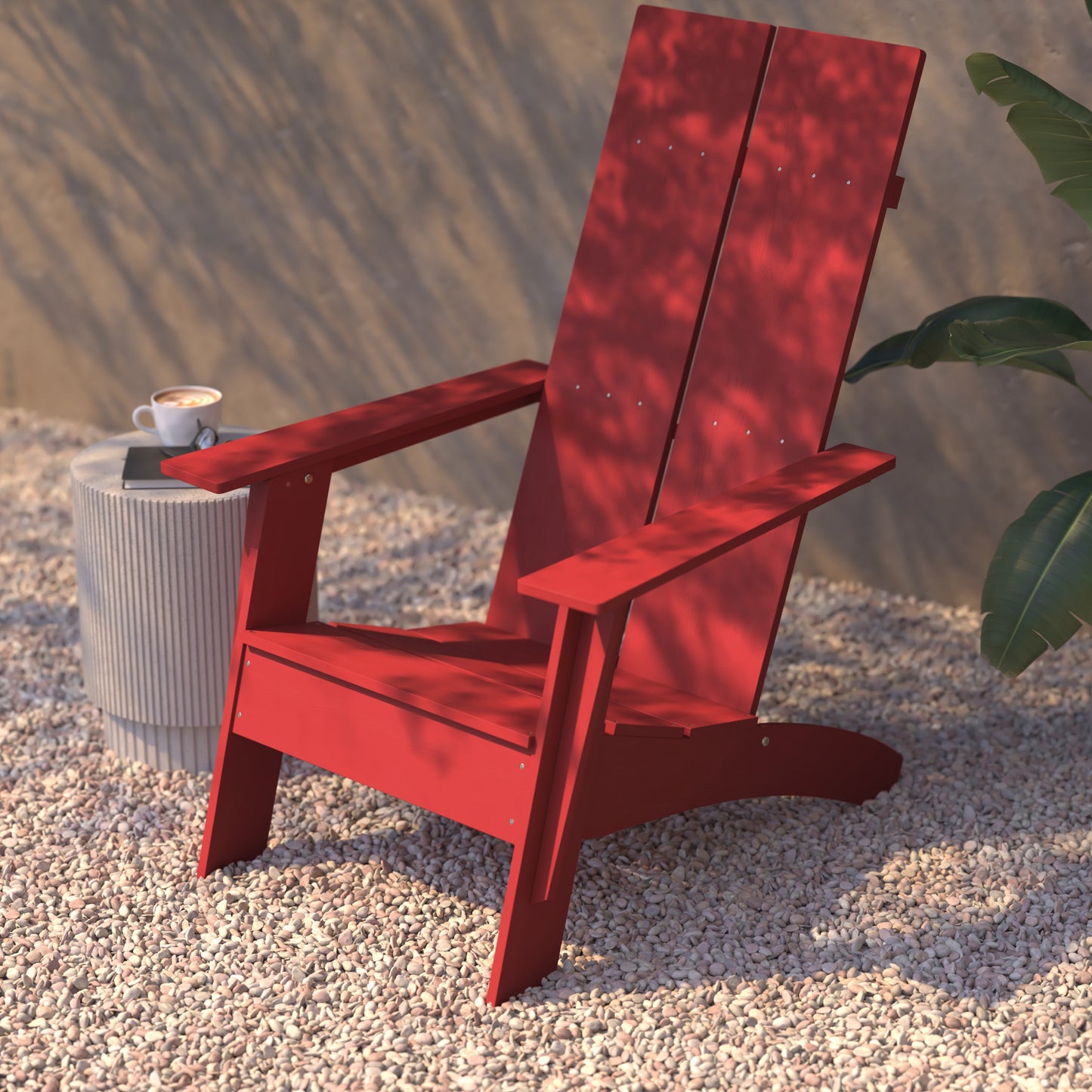 Red Modern Adirondack Chair JJ-C14509-RED-GG