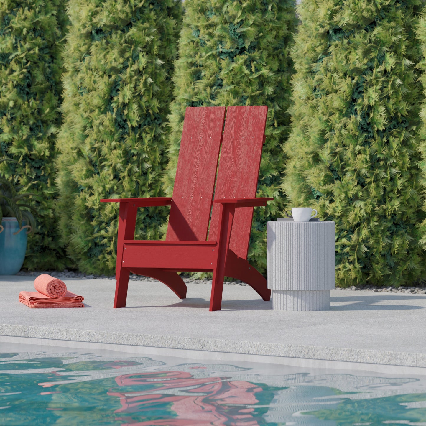 Red Modern Adirondack Chair JJ-C14509-RED-GG