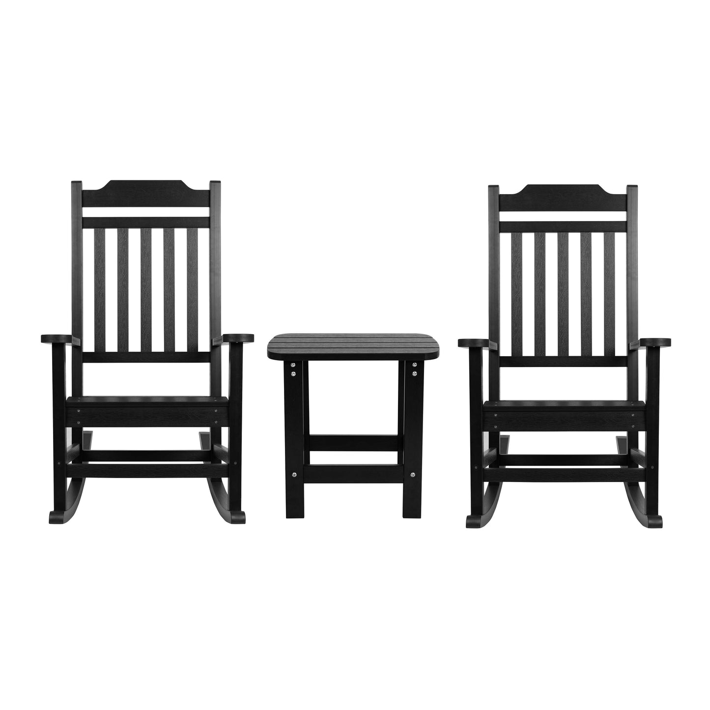 Black Table and 2 Chair Set JJ-C14703-2-T14001-BK-GG