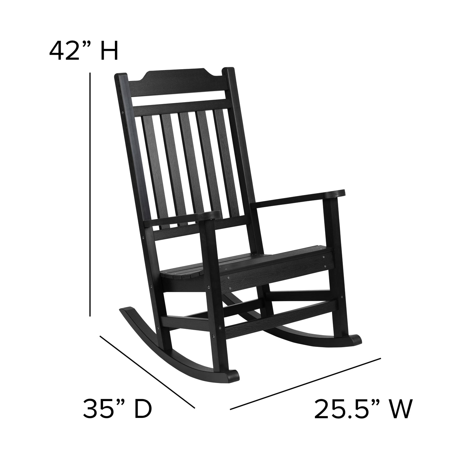 Black Wood Rocking Chair JJ-C14703-BK-GG