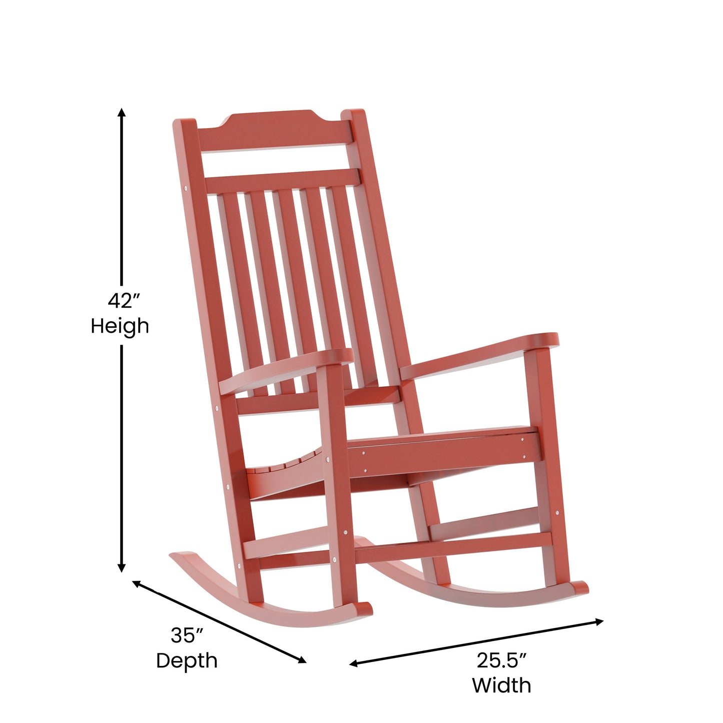 Red Wood Rocking Chair JJ-C14703-RED-GG