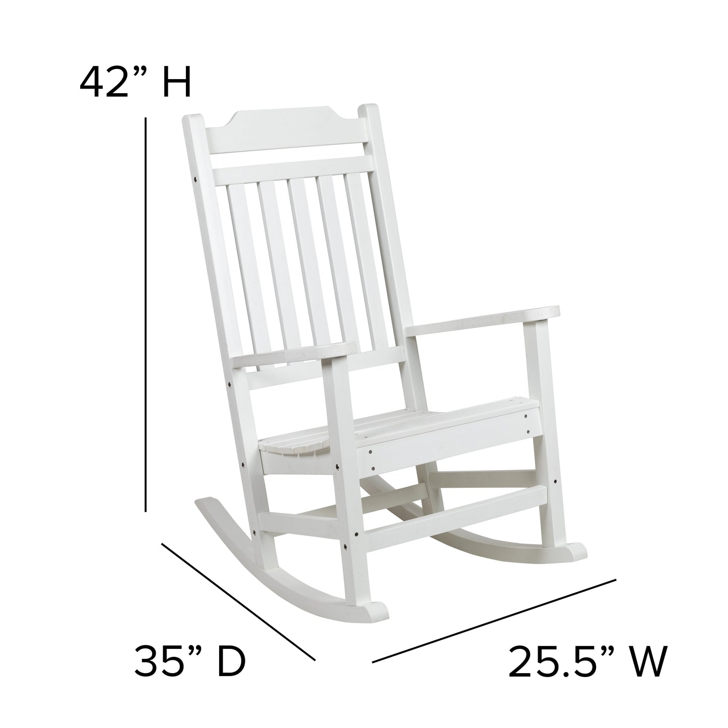 White Wood Rocking Chair JJ-C14703-WH-GG