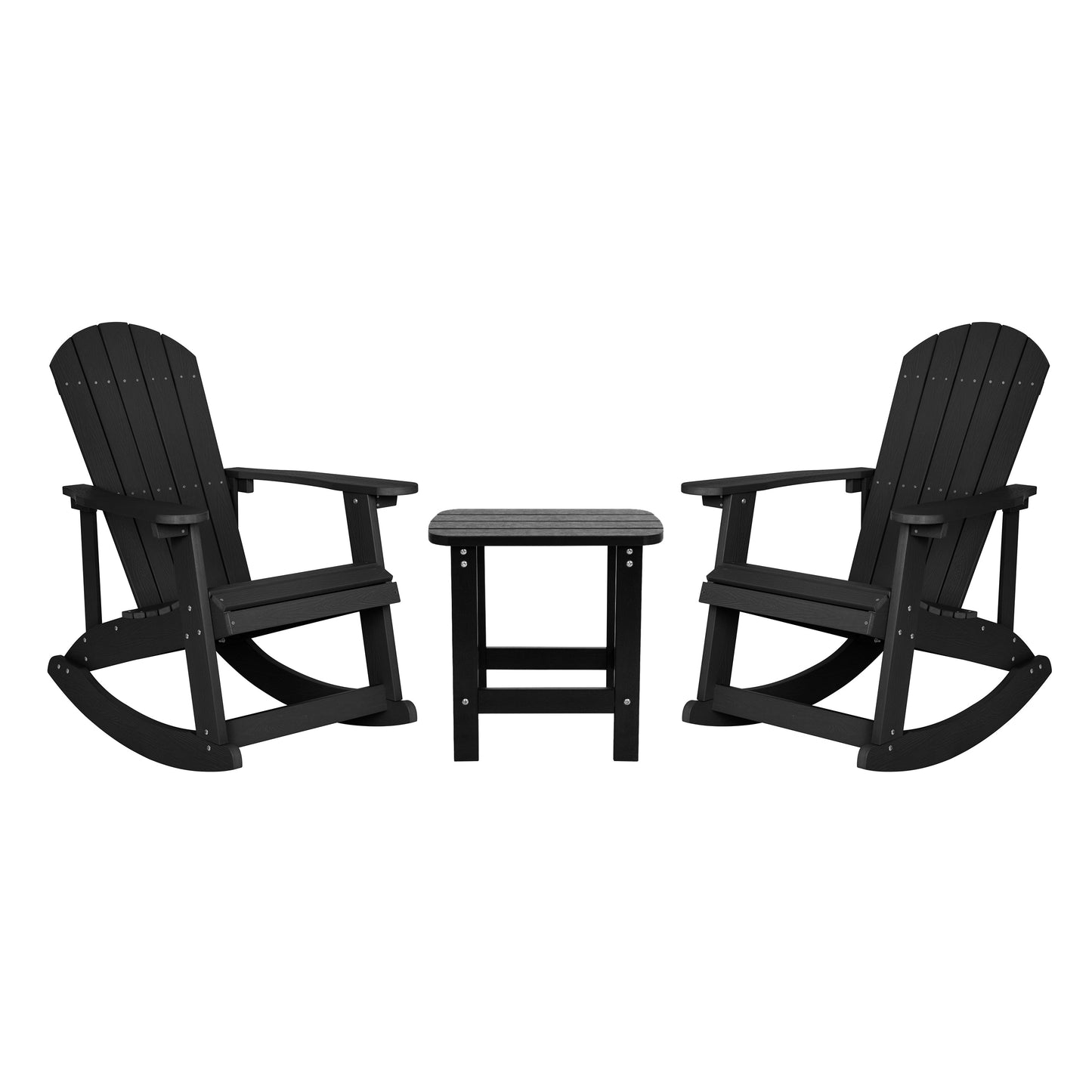 2PK Black Rockers & 1 Table JJ-C14705-2-T14001-BK-GG