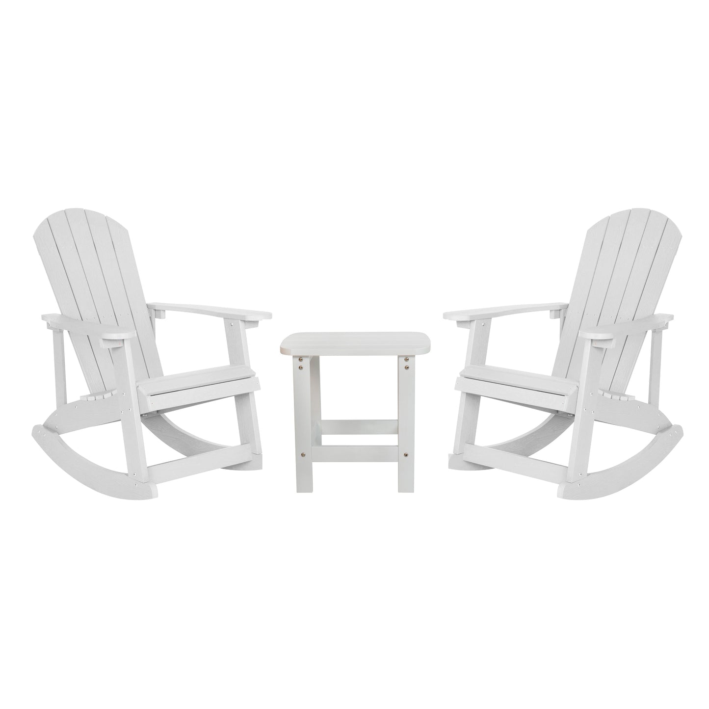 2PK White Rockers & 1 Table JJ-C14705-2-T14001-WH-GG