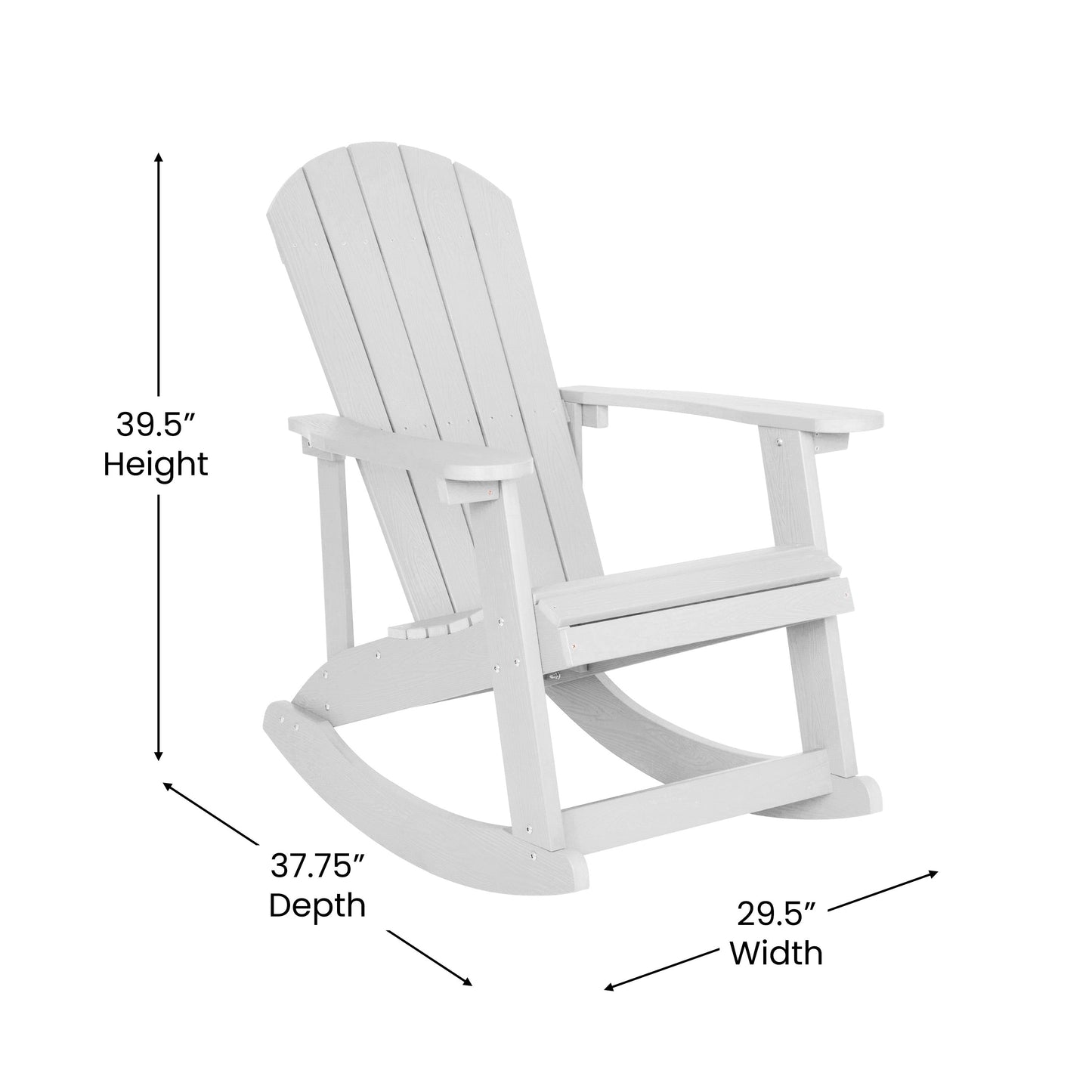 2PK White Rockers & 1 Table JJ-C14705-2-T14001-WH-GG