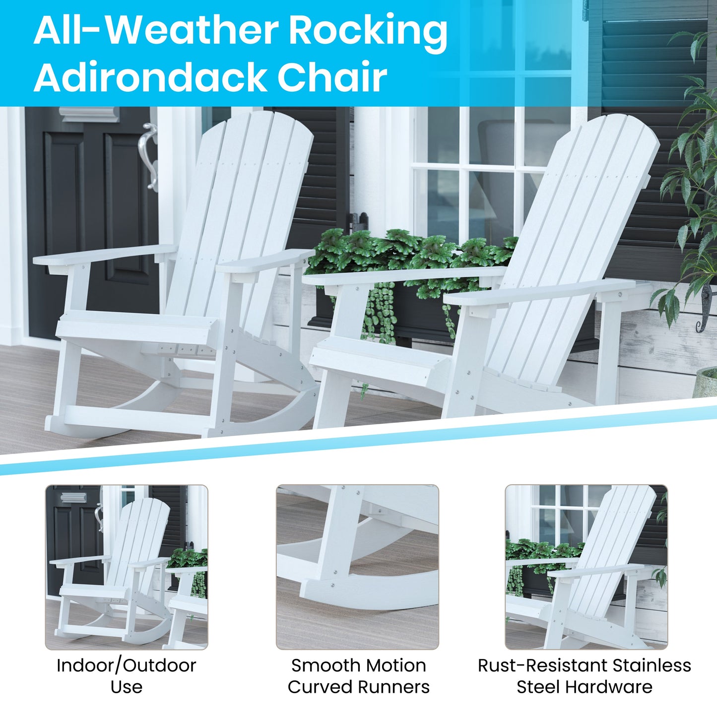 White Resin Rocking Chair JJ-C14705-WH-GG