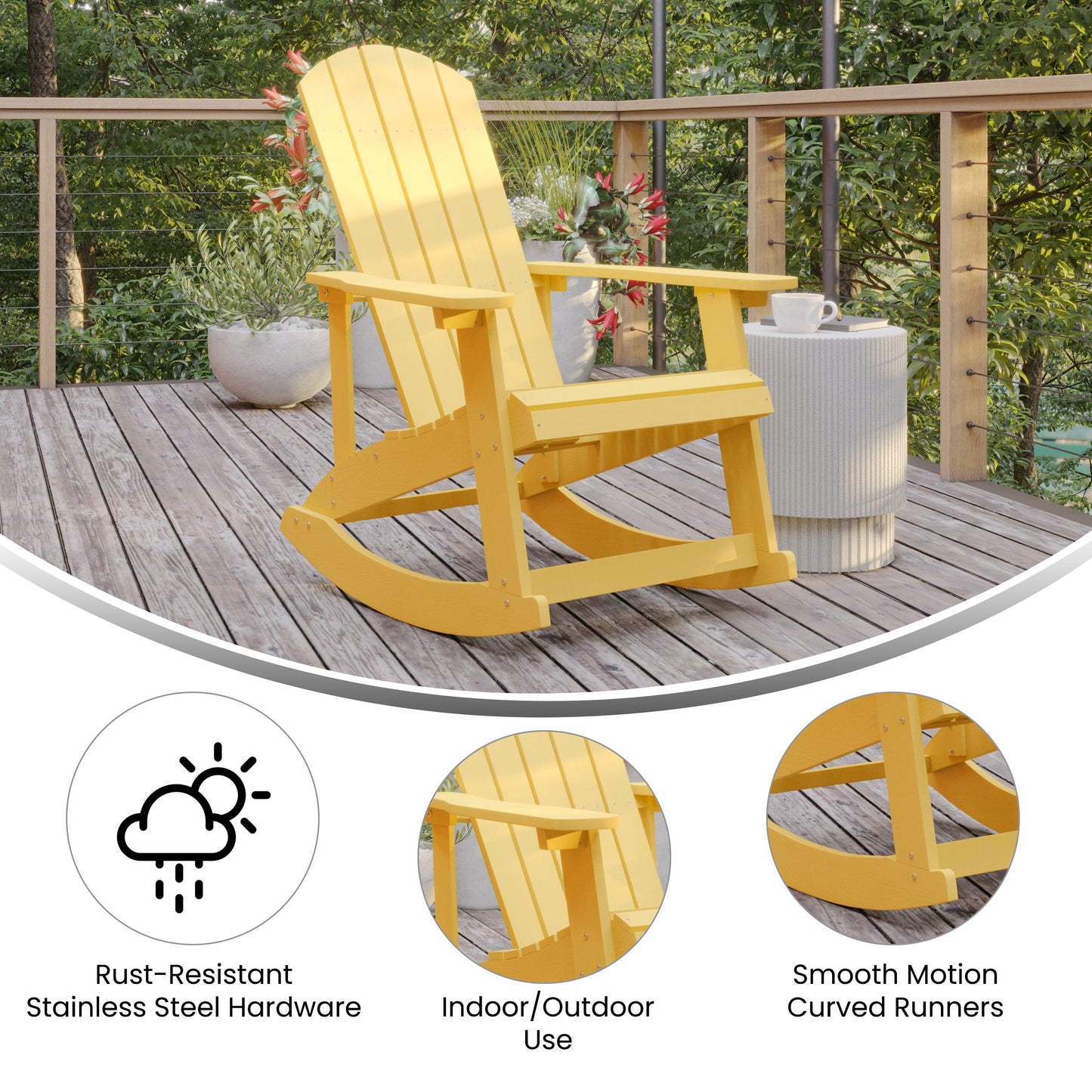 Yellow Resin Rocking Chair JJ-C14705-YLW-GG