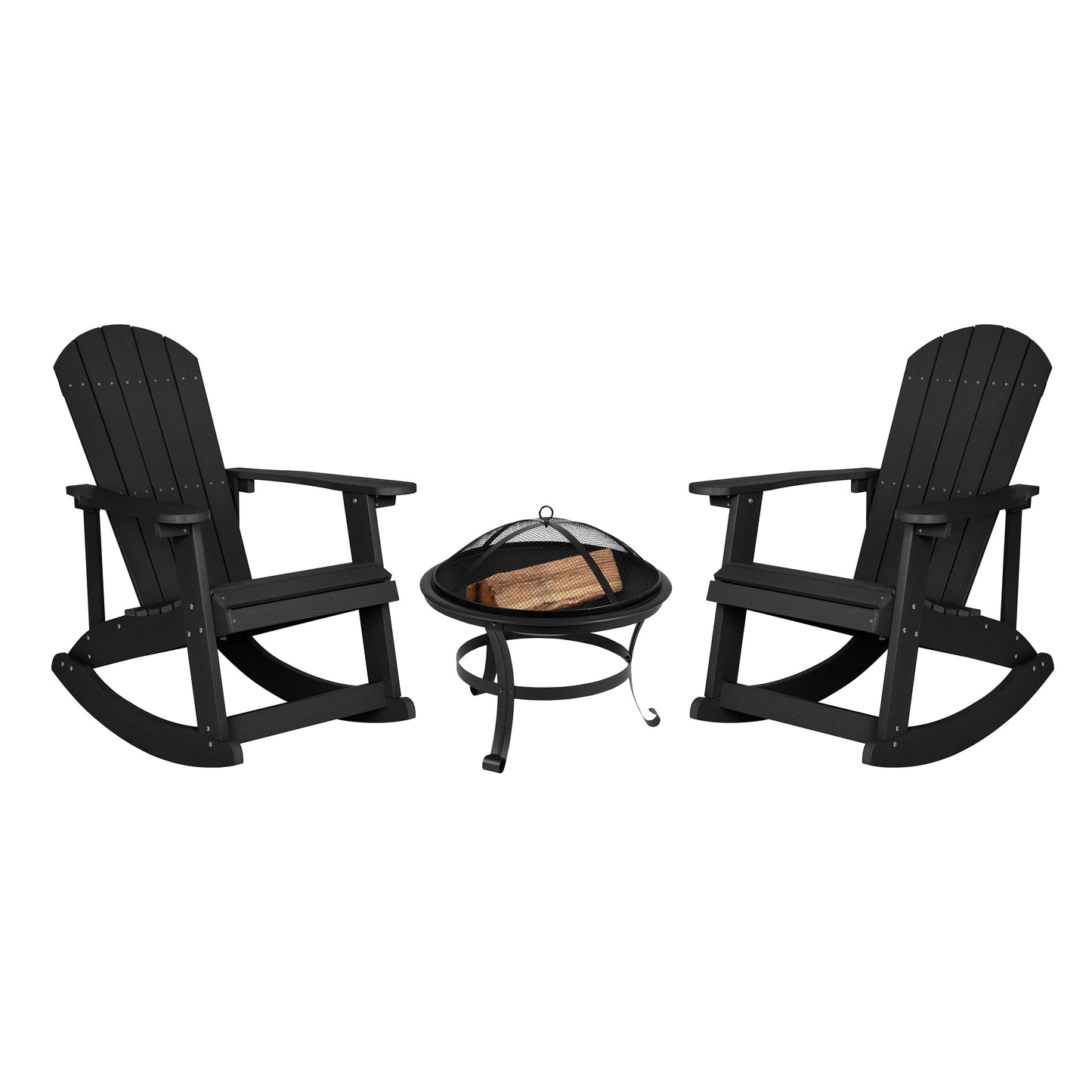 2PK Black Rockers-Fire Pit JJ-C147052-202-BK-GG