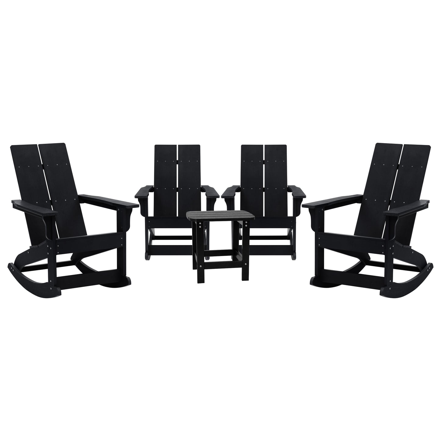 4PK Black Rockers & Side Table JJ-C14709-4-T14001-BK-GG