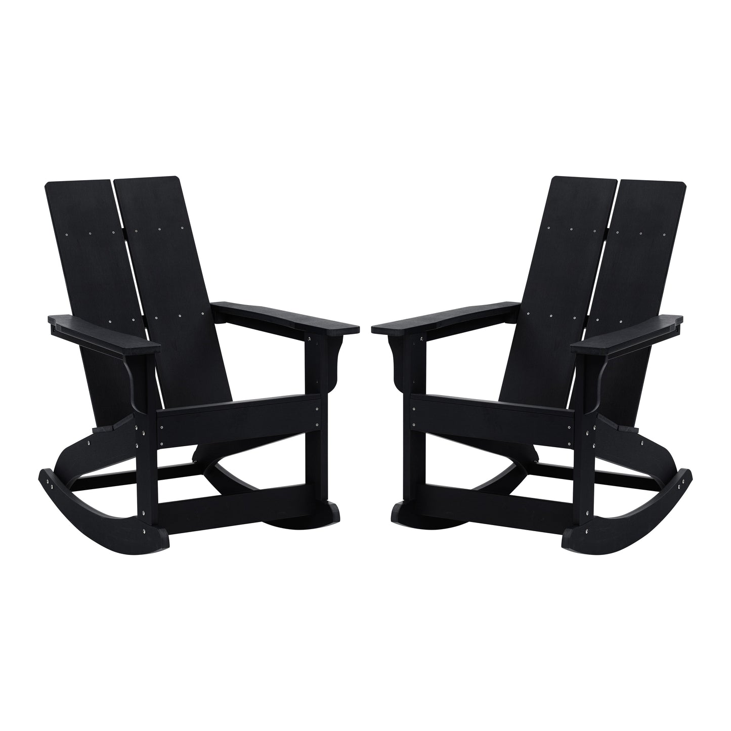 2 PK Black Resin Rocking Chair JJ-C14709-BK-2-GG