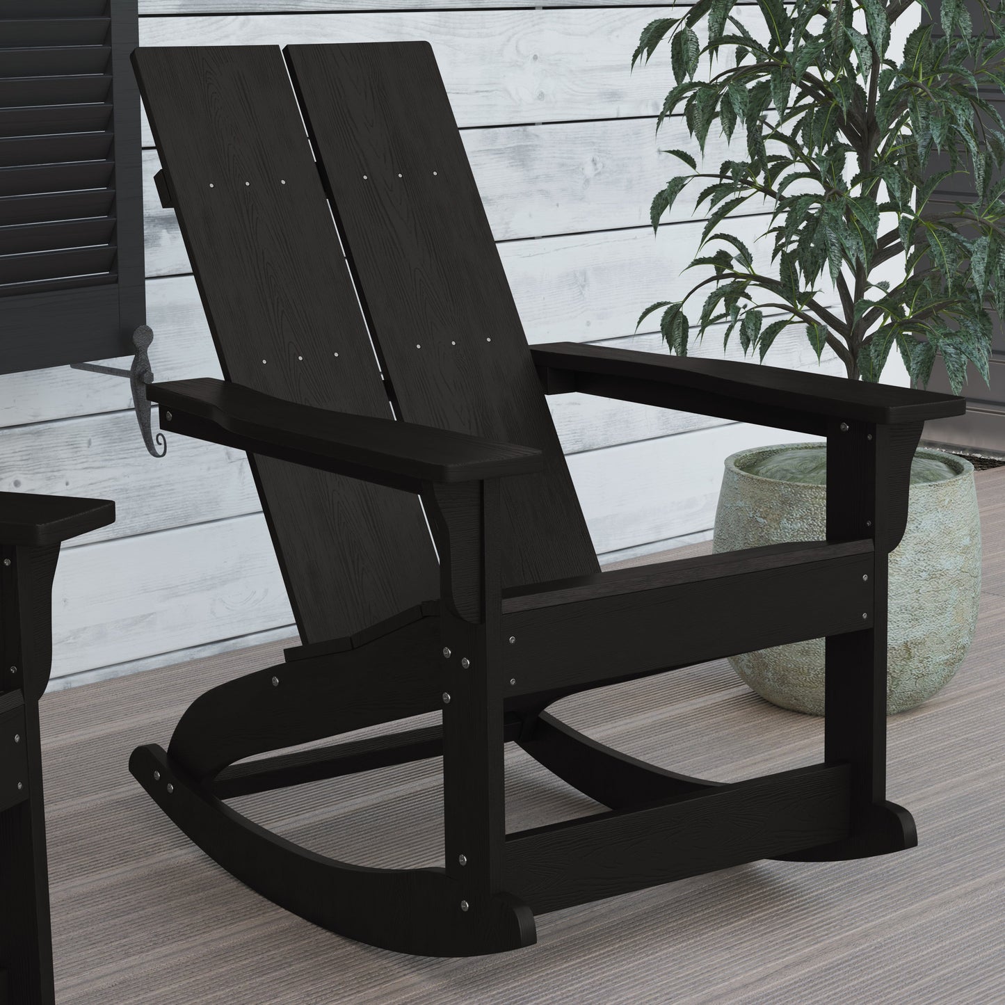 2 PK Black Resin Rocking Chair JJ-C14709-BK-2-GG